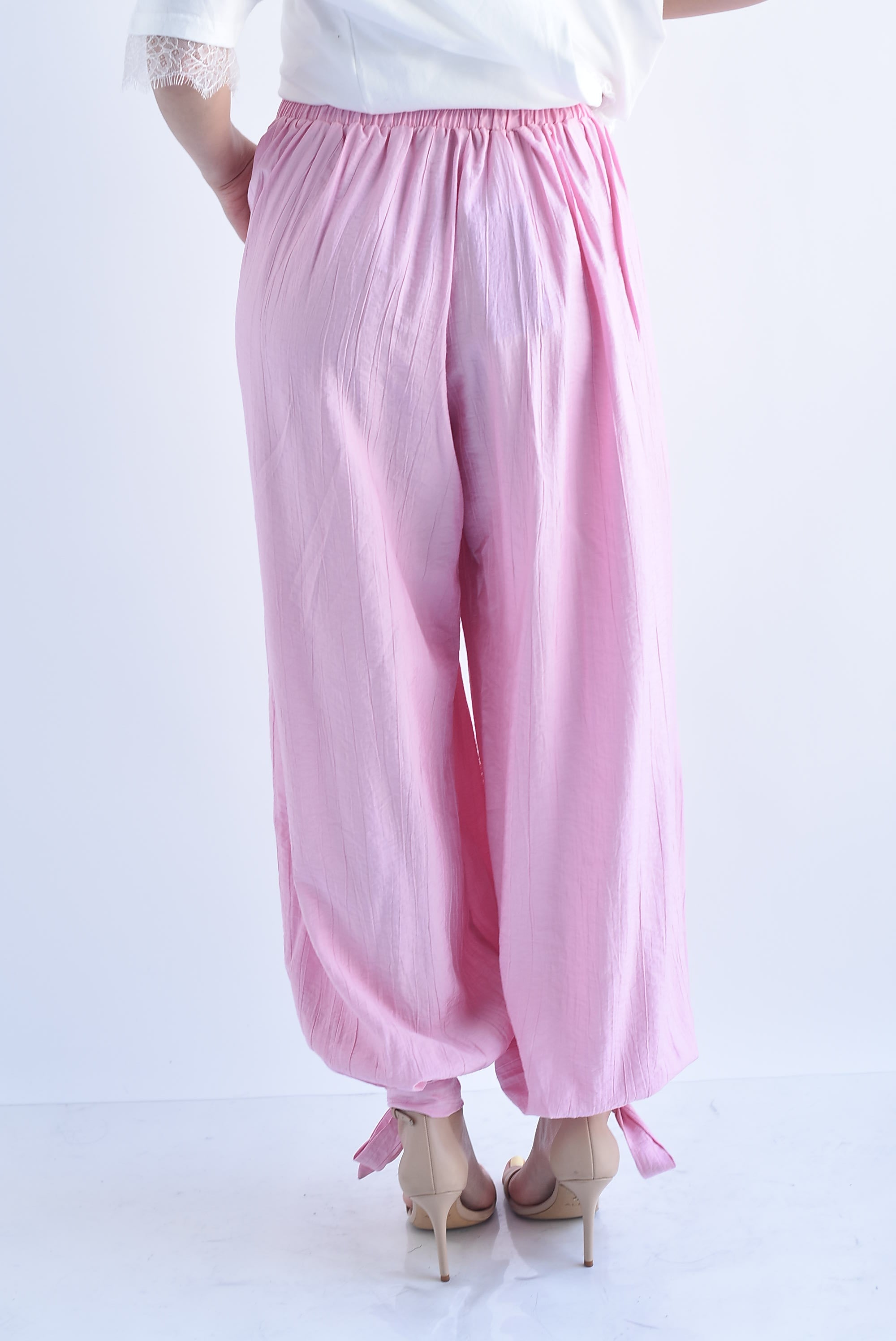 Pantalón globo texturizado