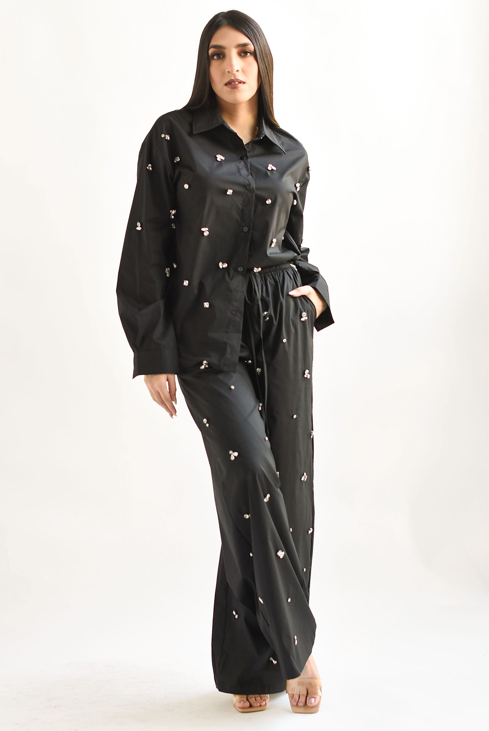 Set Pantalón y Camisa joya Negro