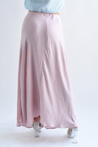 Fashion Styled Falda larga lateral encaje Rosa pastel