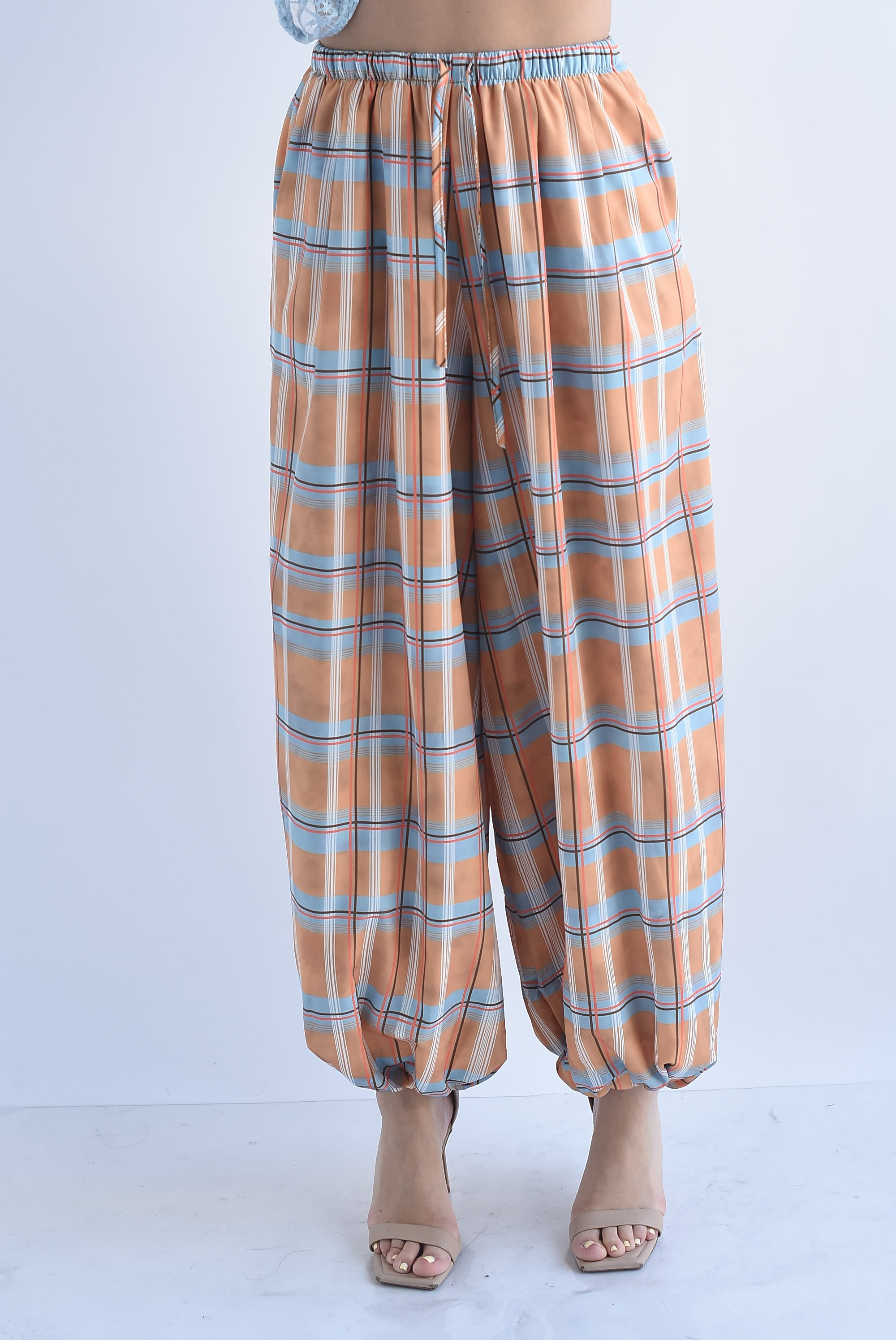 Pantalón globo cuadros