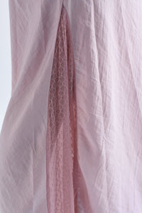 Fashion Styled Falda larga lateral encaje Rosa pastel