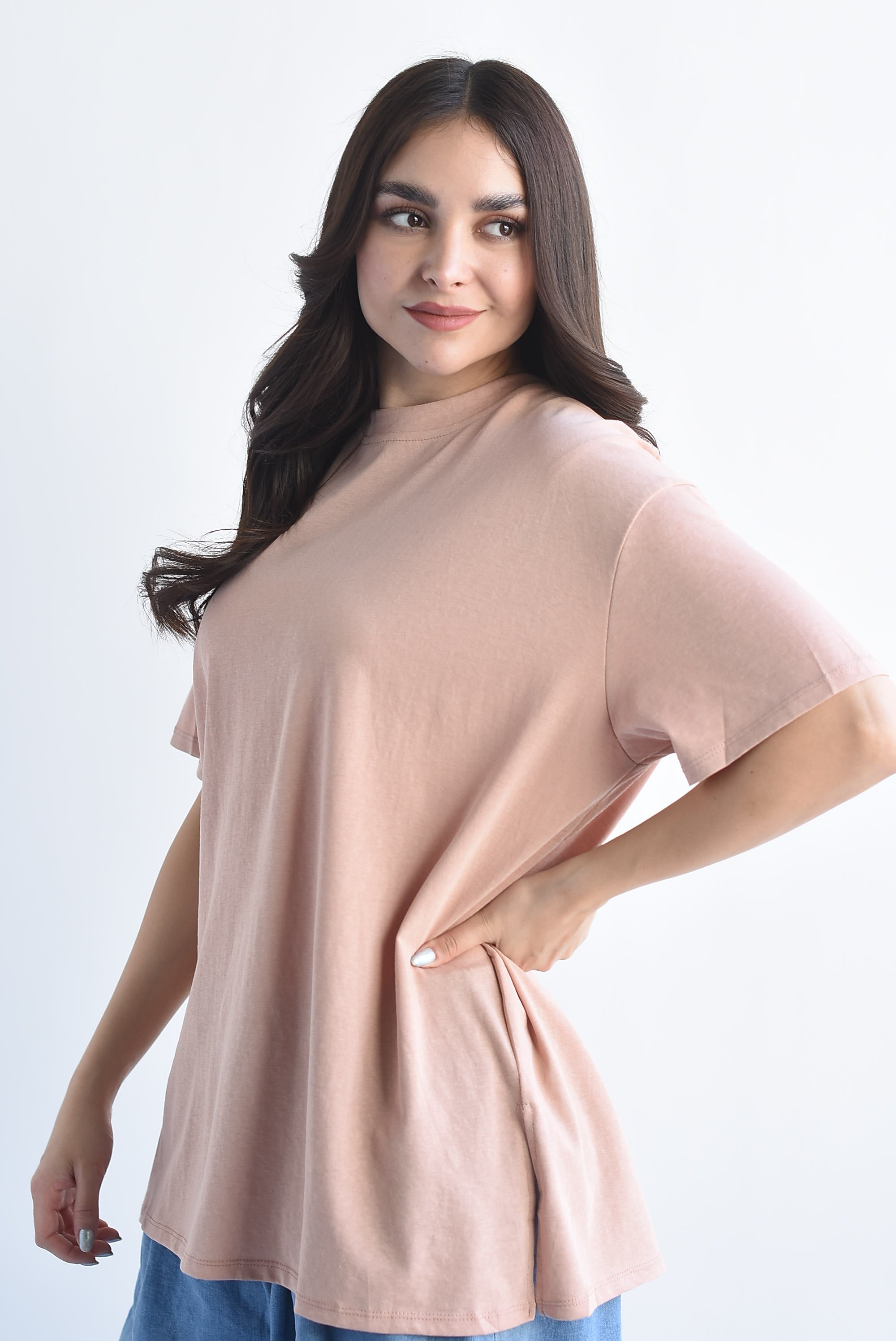 T-Shirt básica abertura lateral