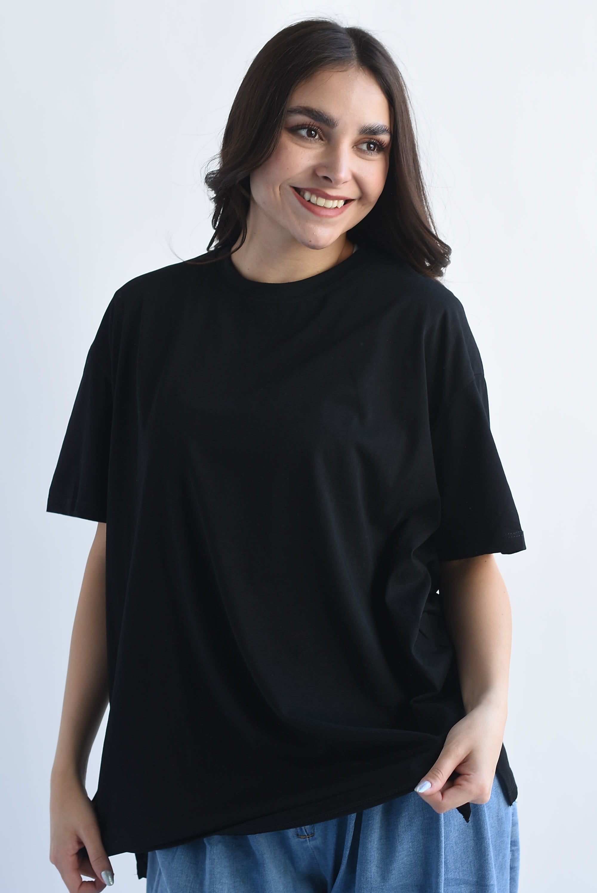 T-Shirt básica abertura lateral