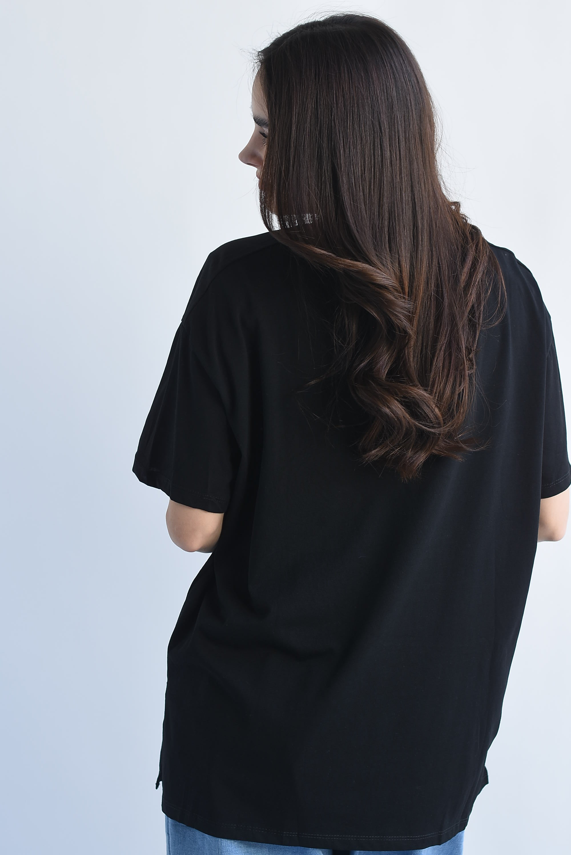 T-Shirt básica abertura lateral