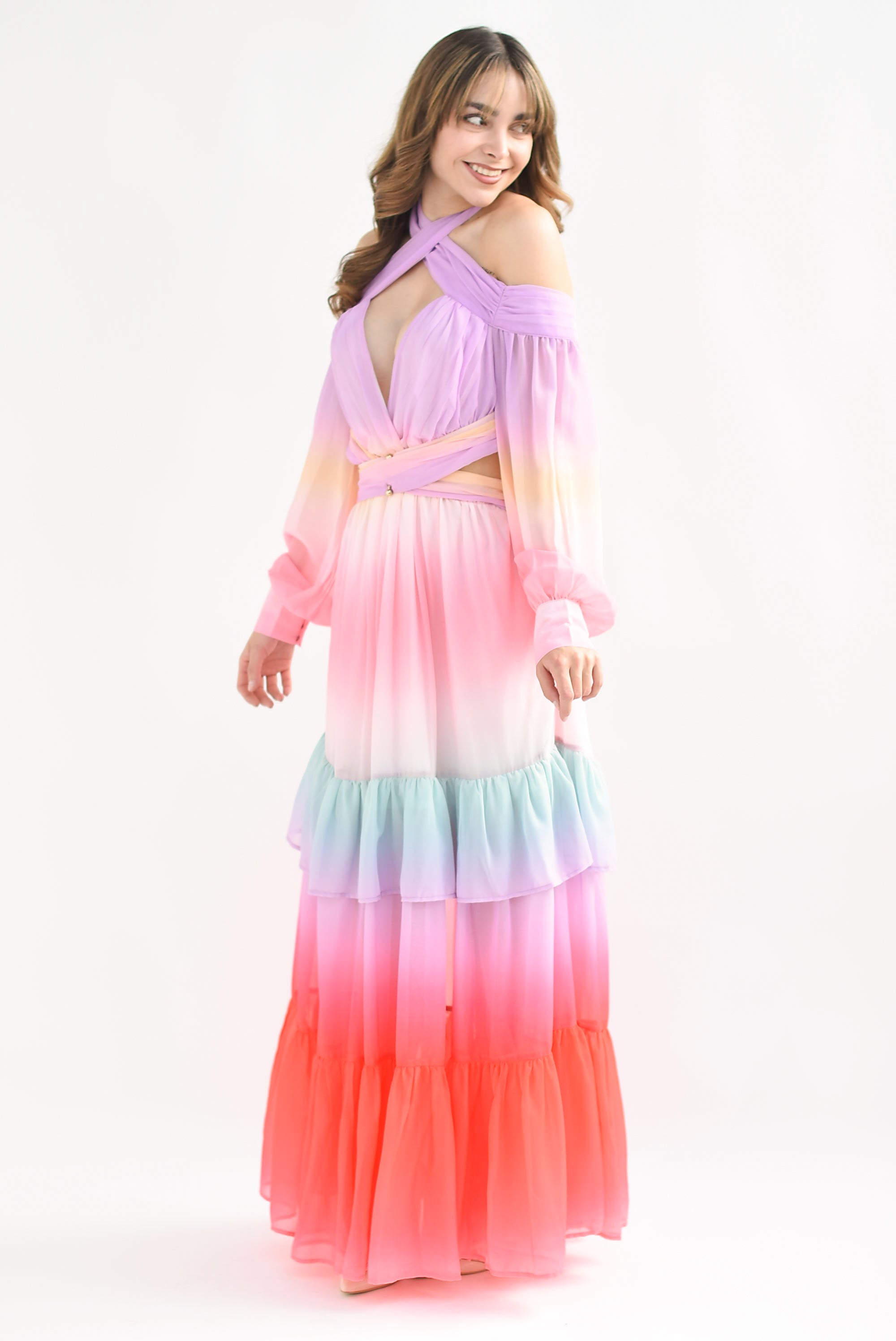 Vestido degradado colores Pastel
