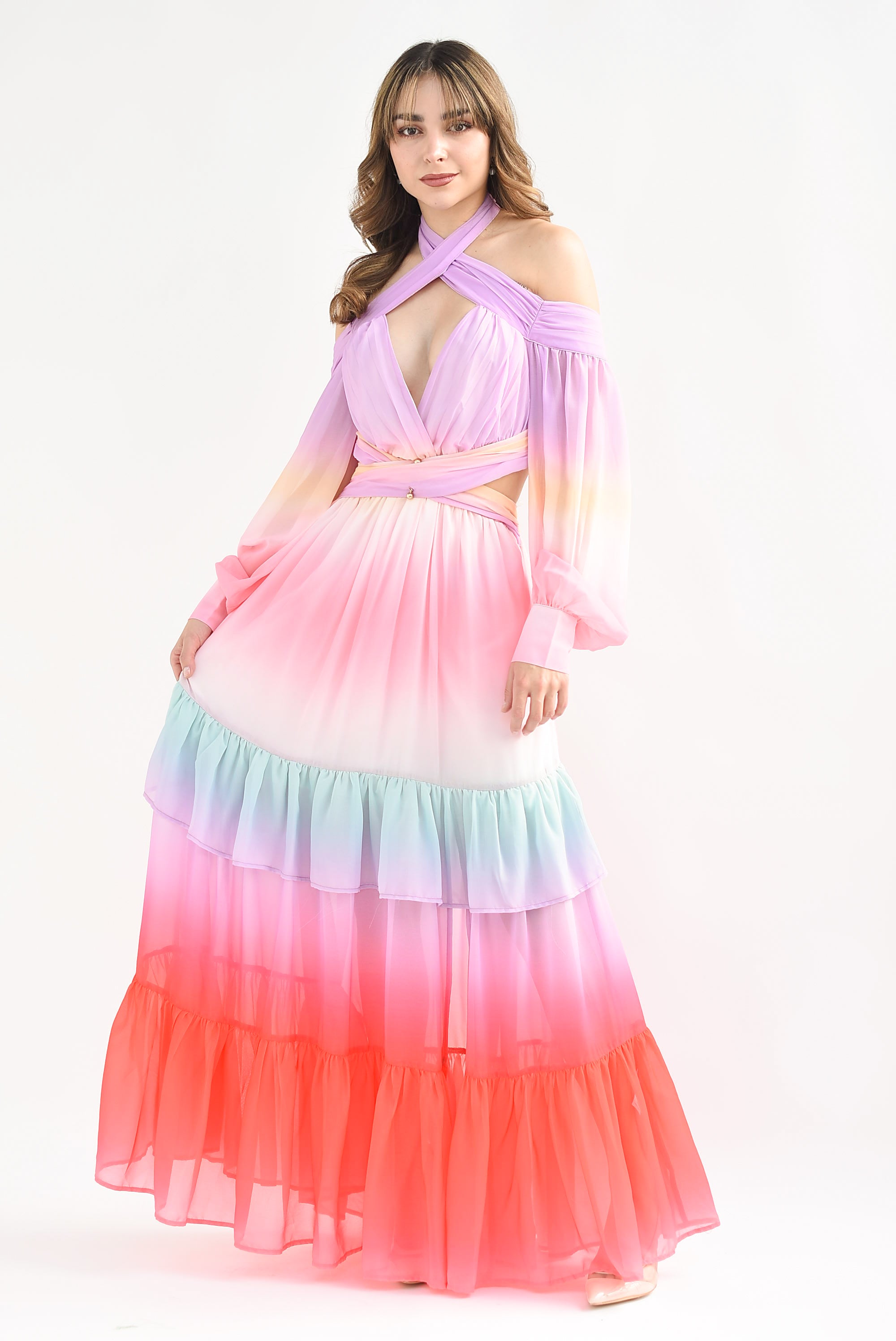 Vestido degradado colores Pastel