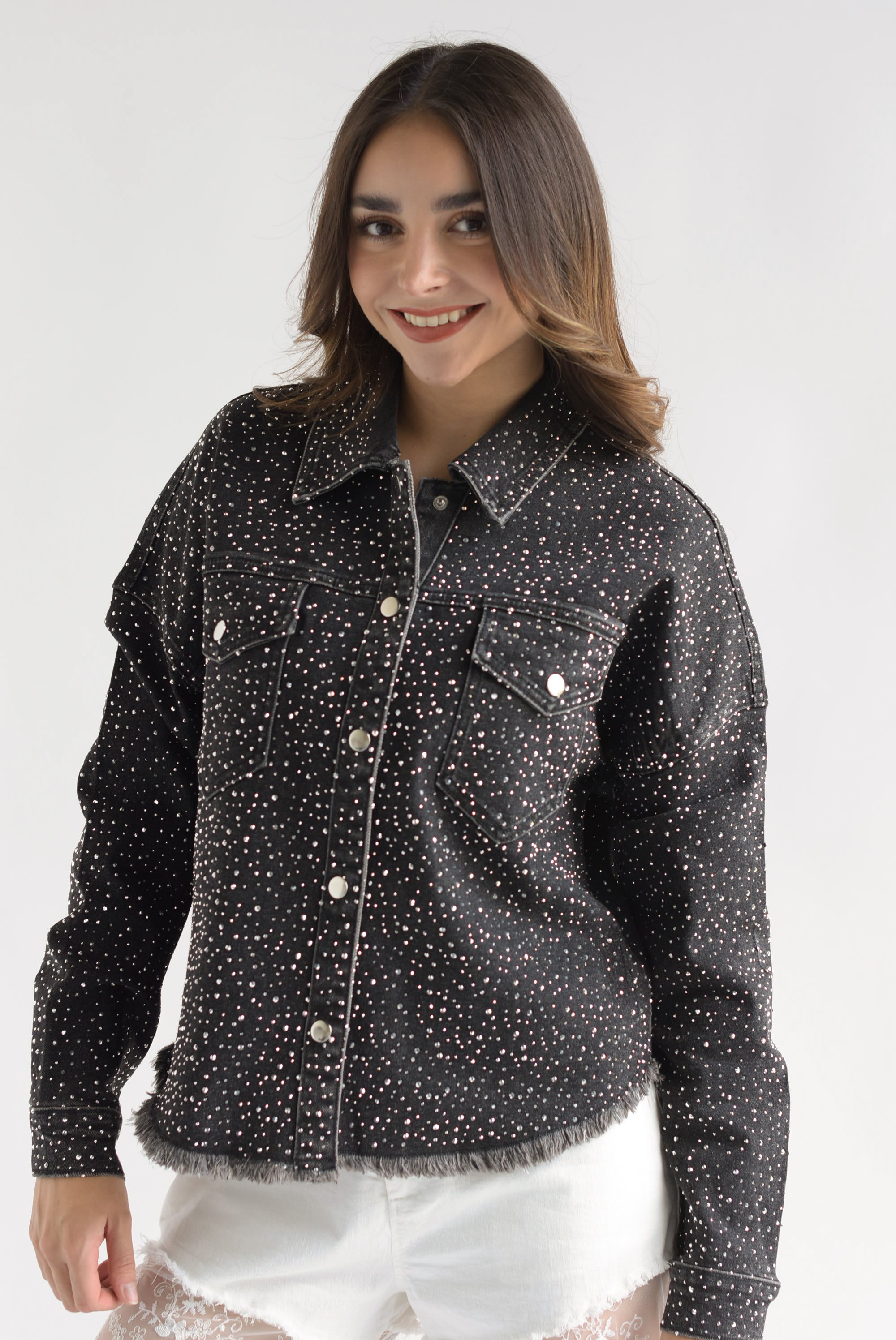 Shacket brillos Denim Negro