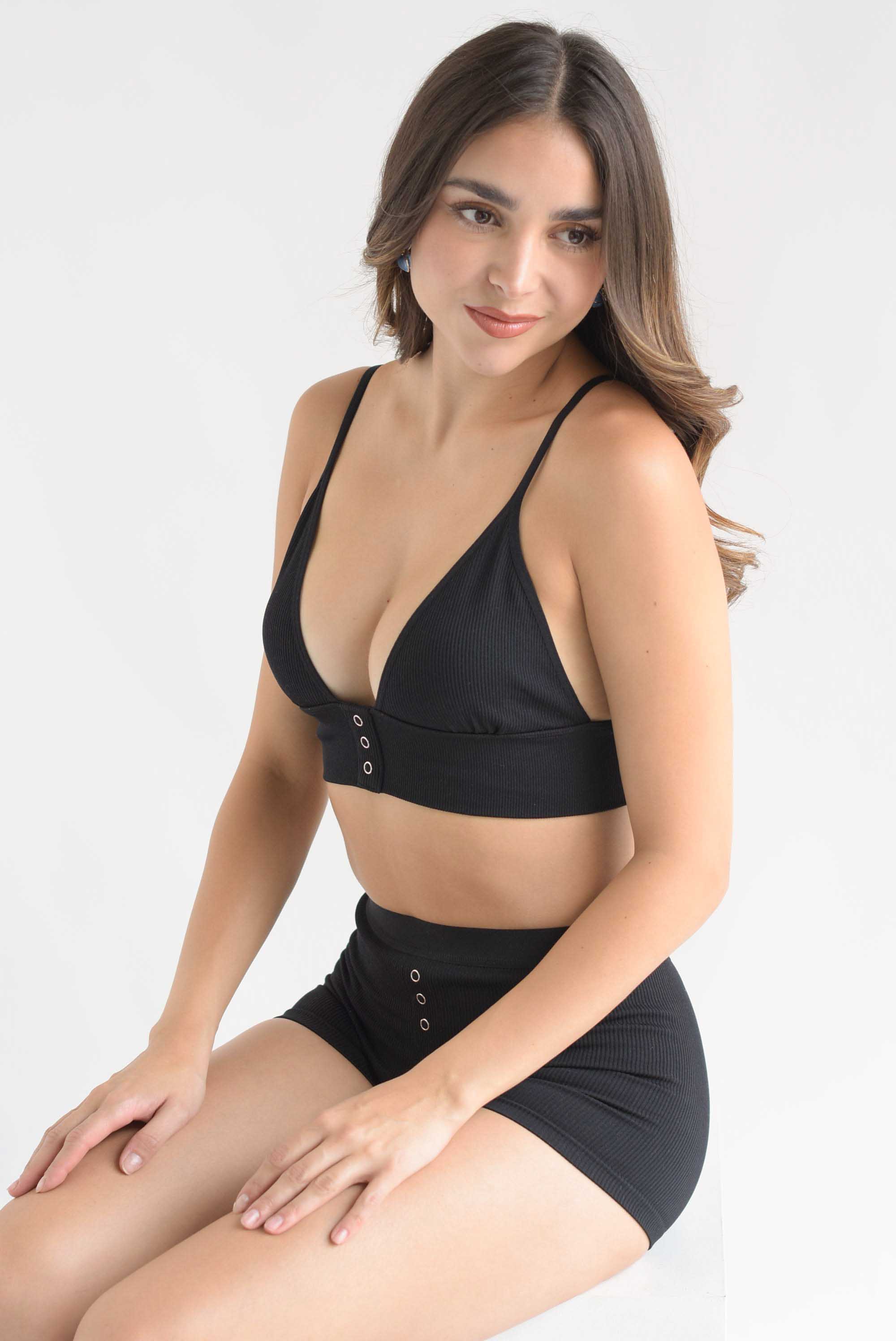 Set Short y Top underwear Negro