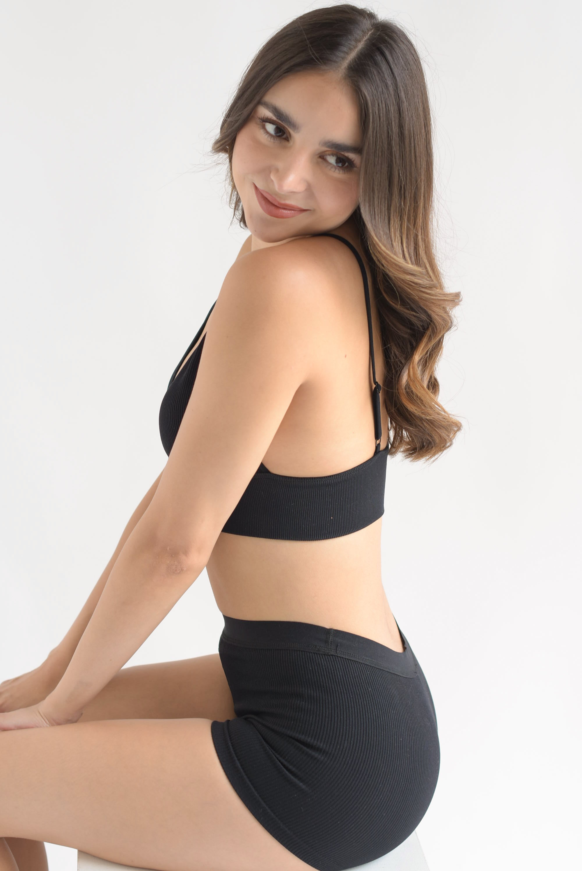 Set Short y Top underwear Negro