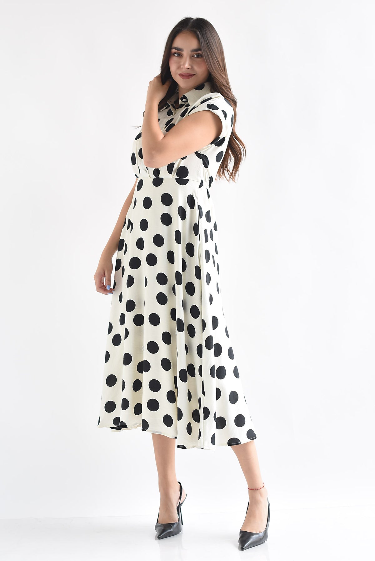Vestido midi lunares