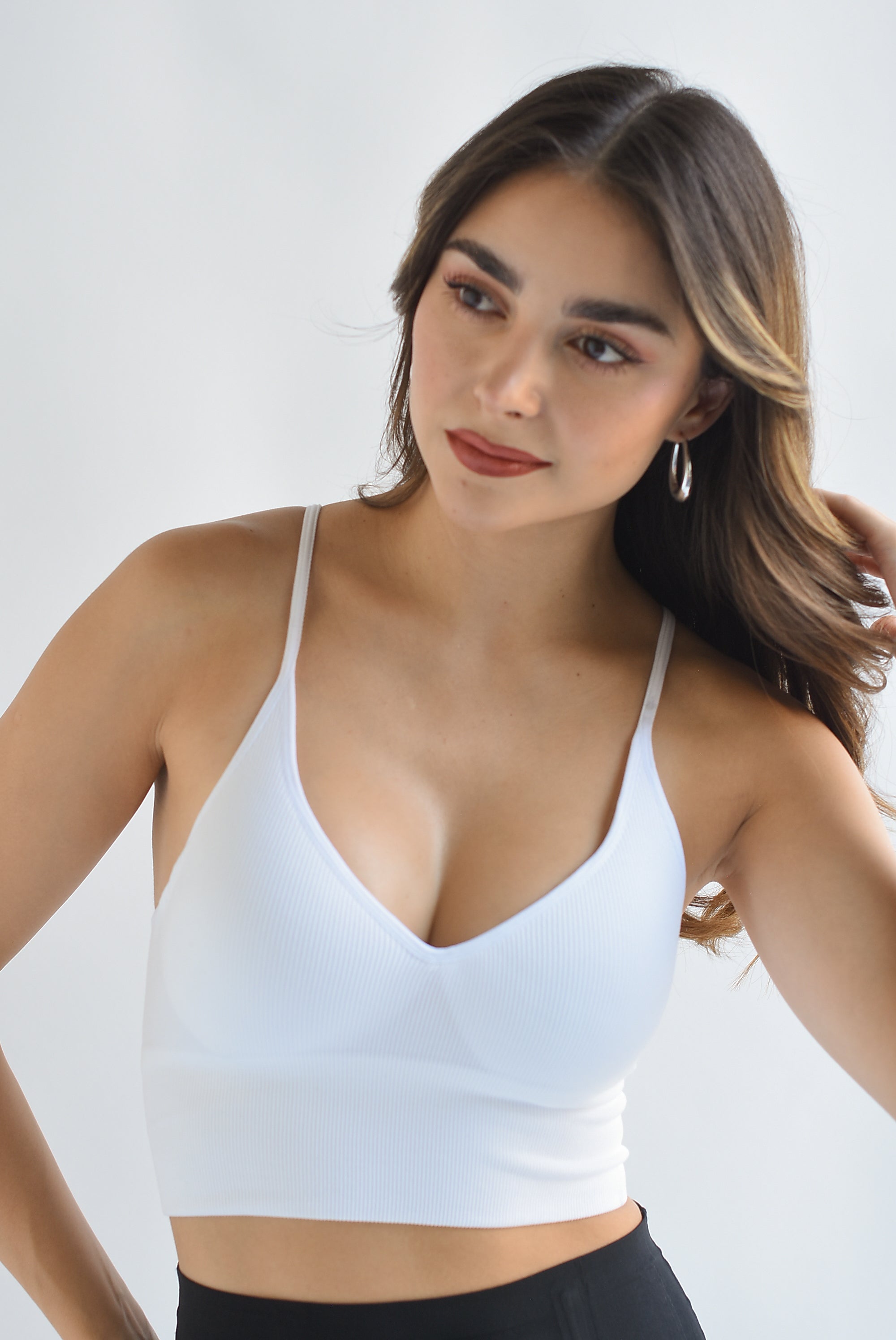 Top Underwear copas V Blanco