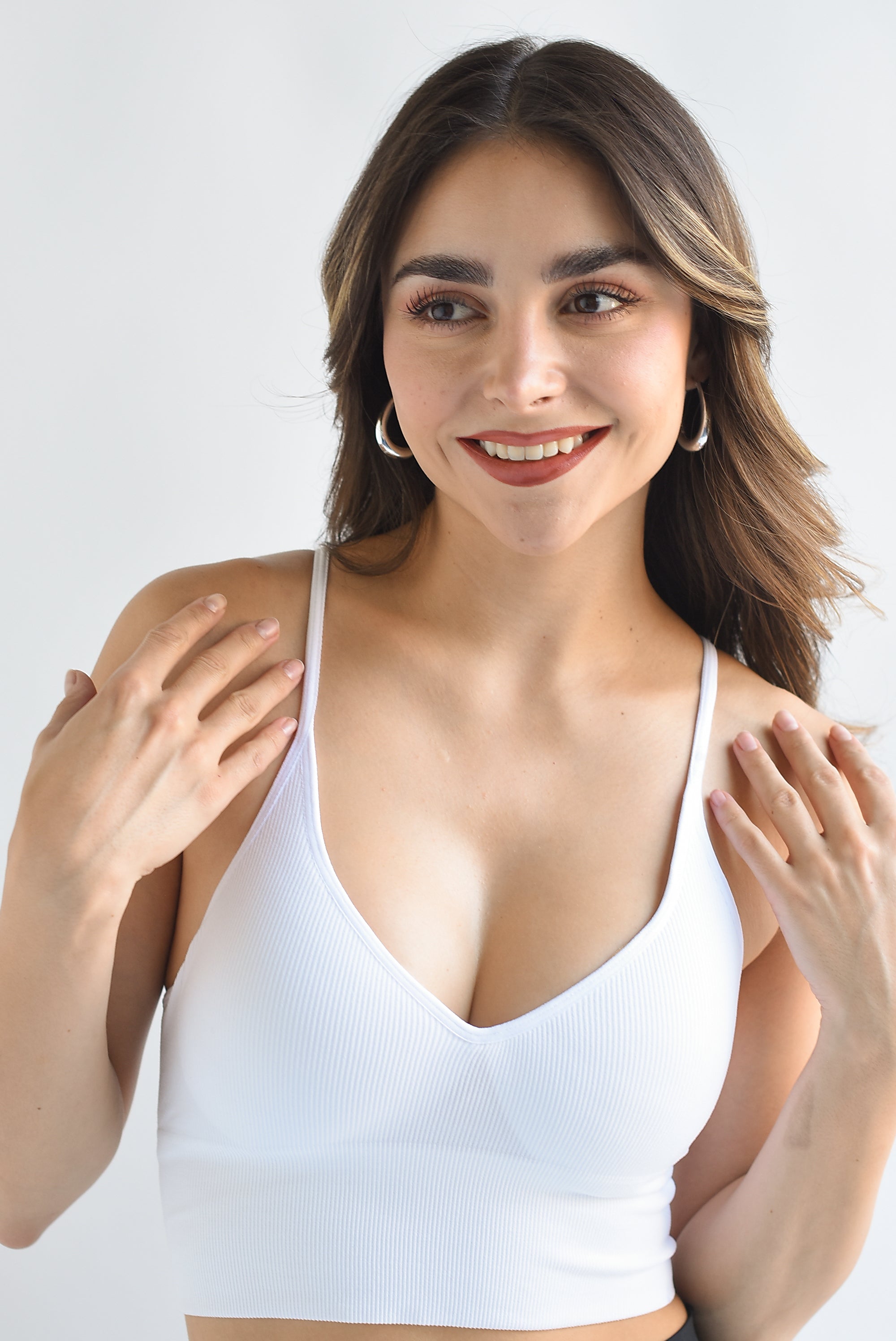 Top Underwear copas V Blanco