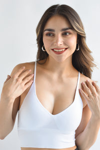 Fashion Styled Top Underwear copas V Blanco