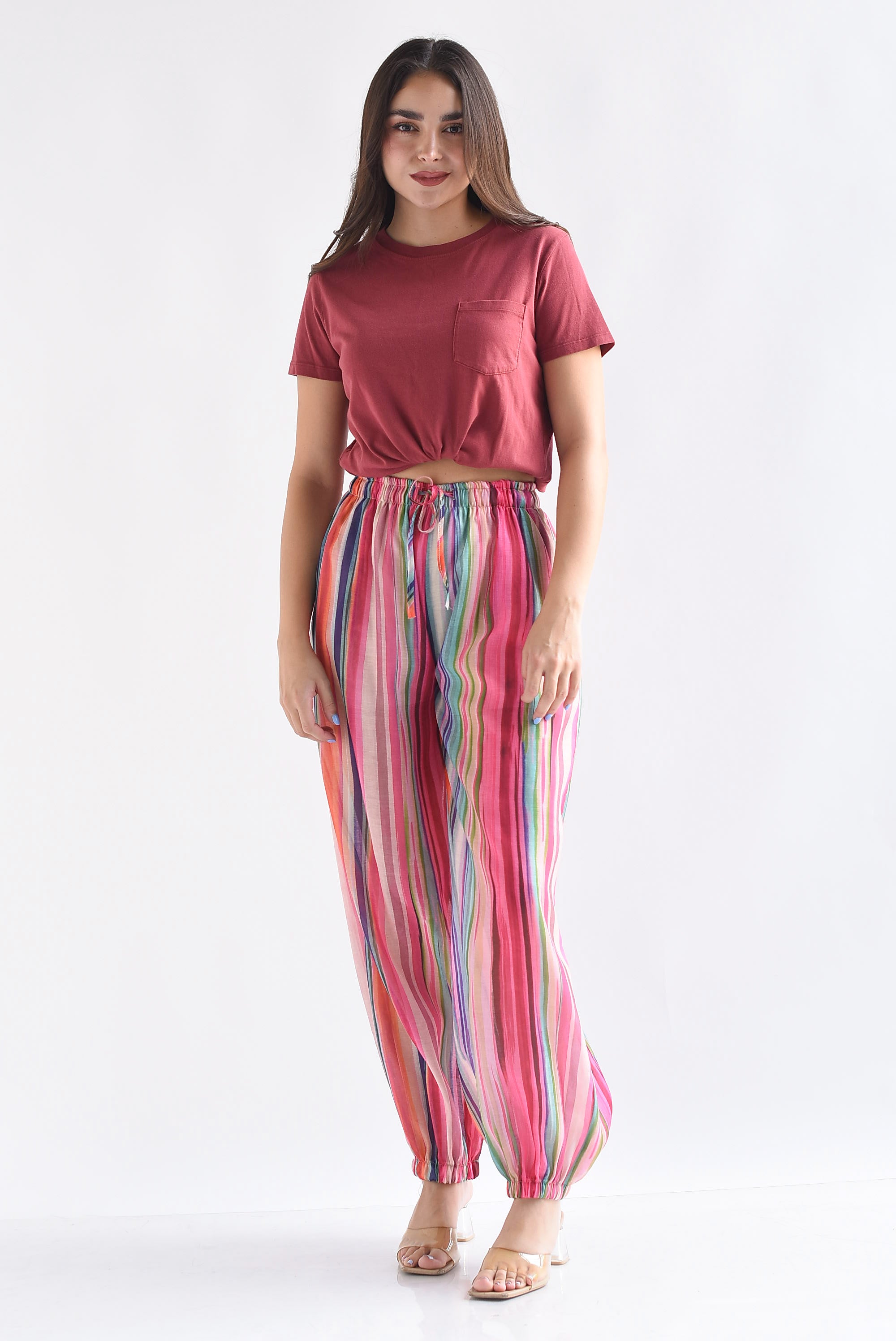 Pantalón globo rayas arcoíris