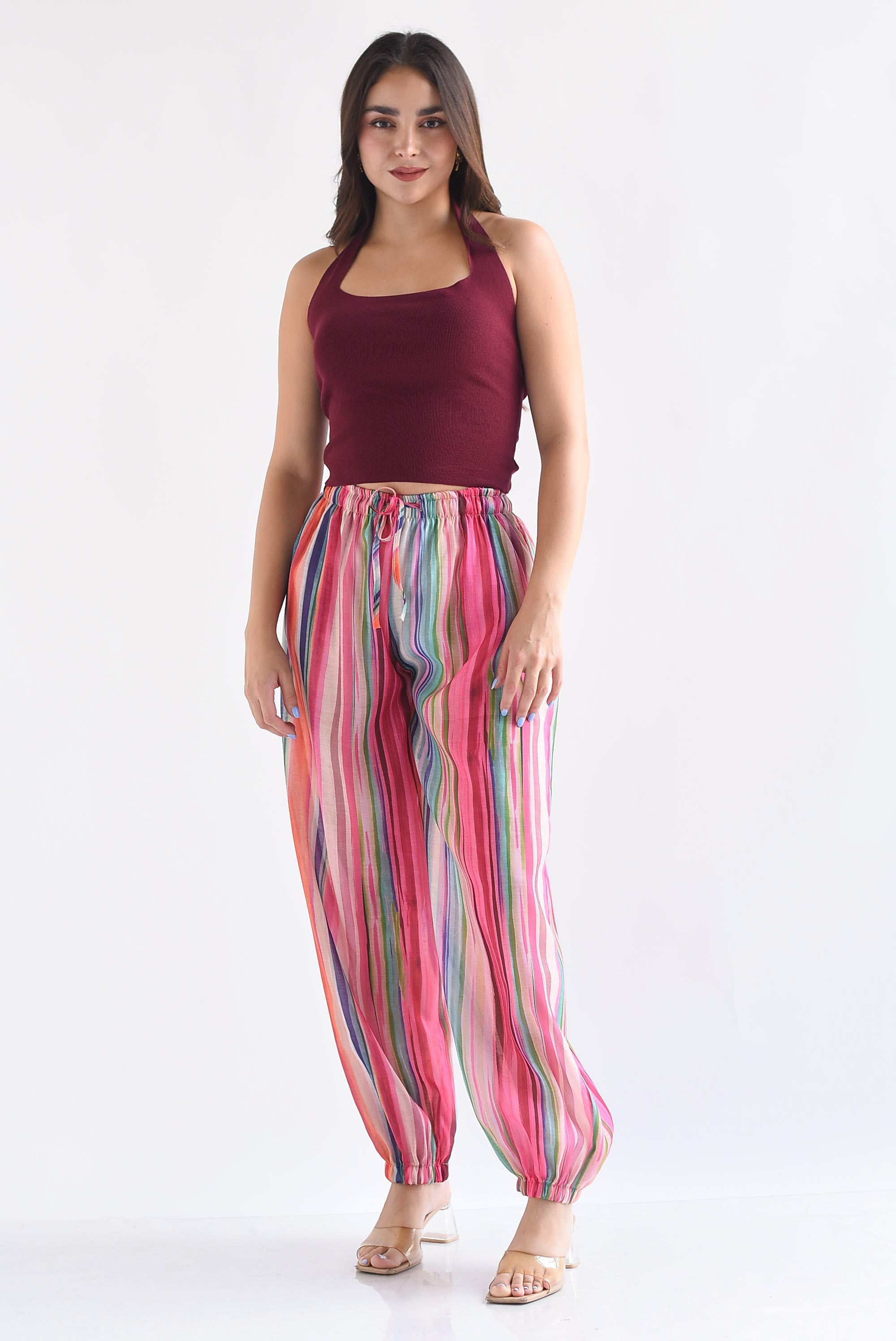 Pantalón globo rayas arcoíris