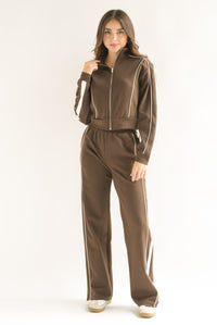 Fashion Styled Set Pantalón y Chamarra track Espresso
