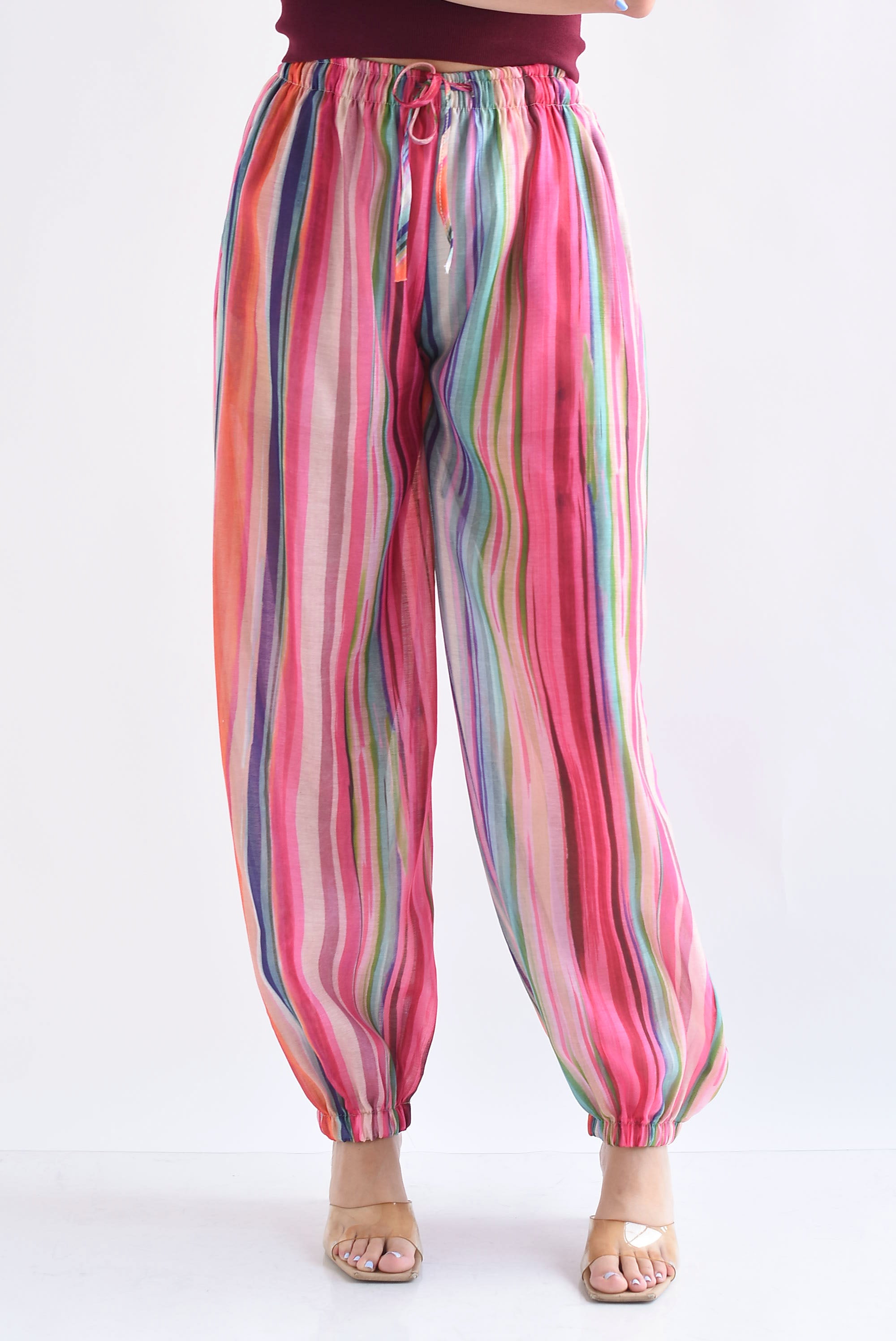 Pantalón globo rayas arcoíris