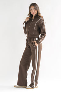 Fashion Styled Set Pantalón y Chamarra track Espresso