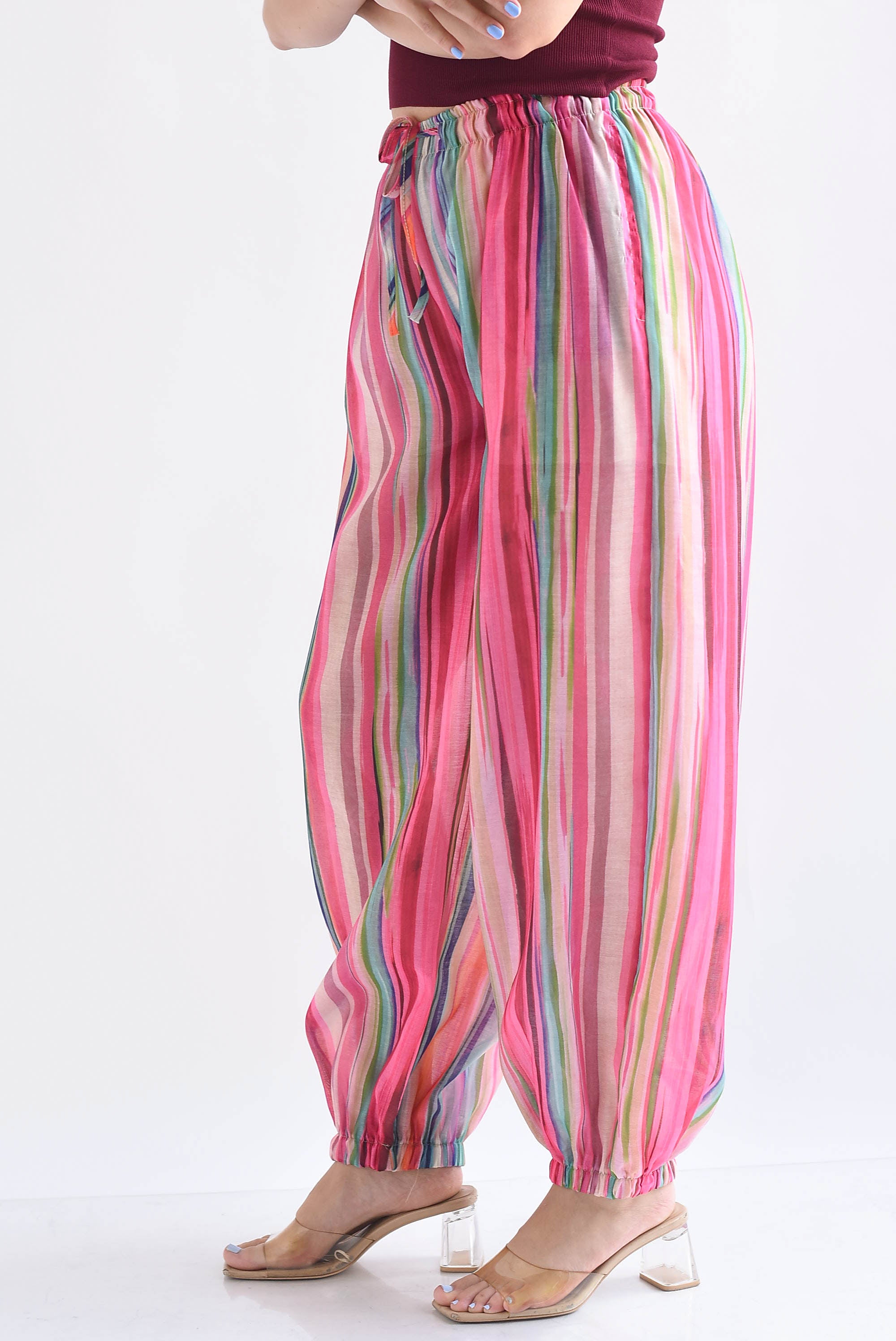 Pantalón globo rayas arcoíris
