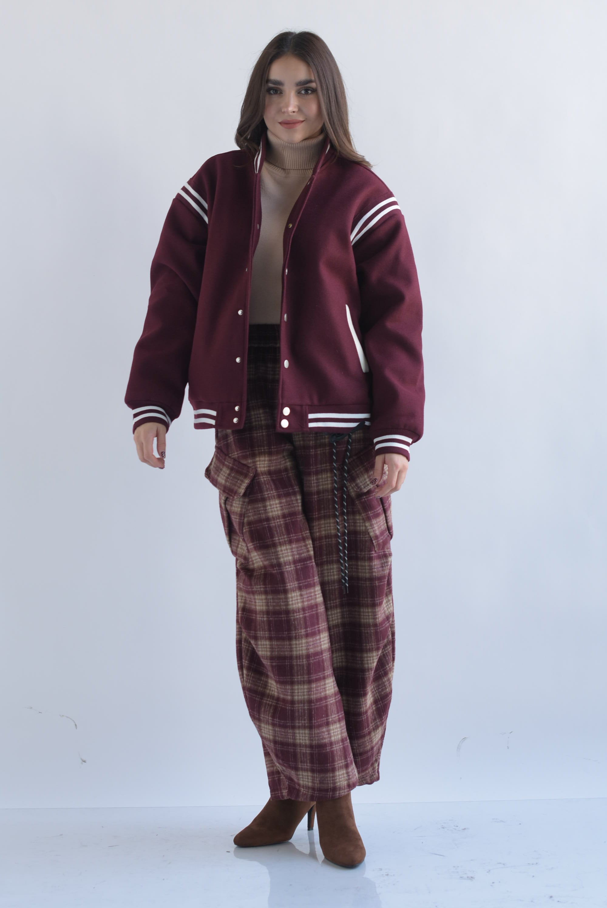 Chamarra bomber felpa track Vino