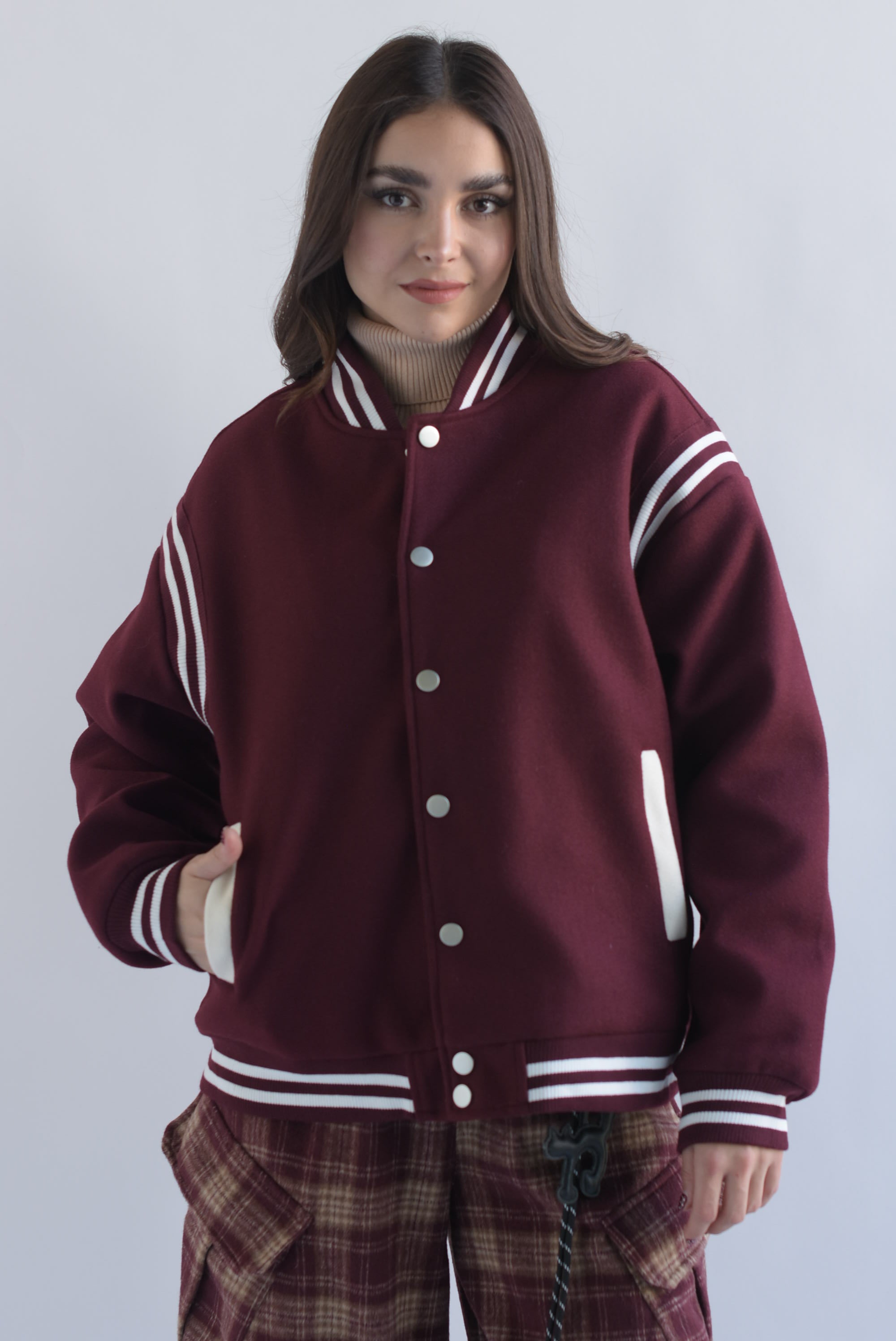 Chamarra bomber felpa track Vino