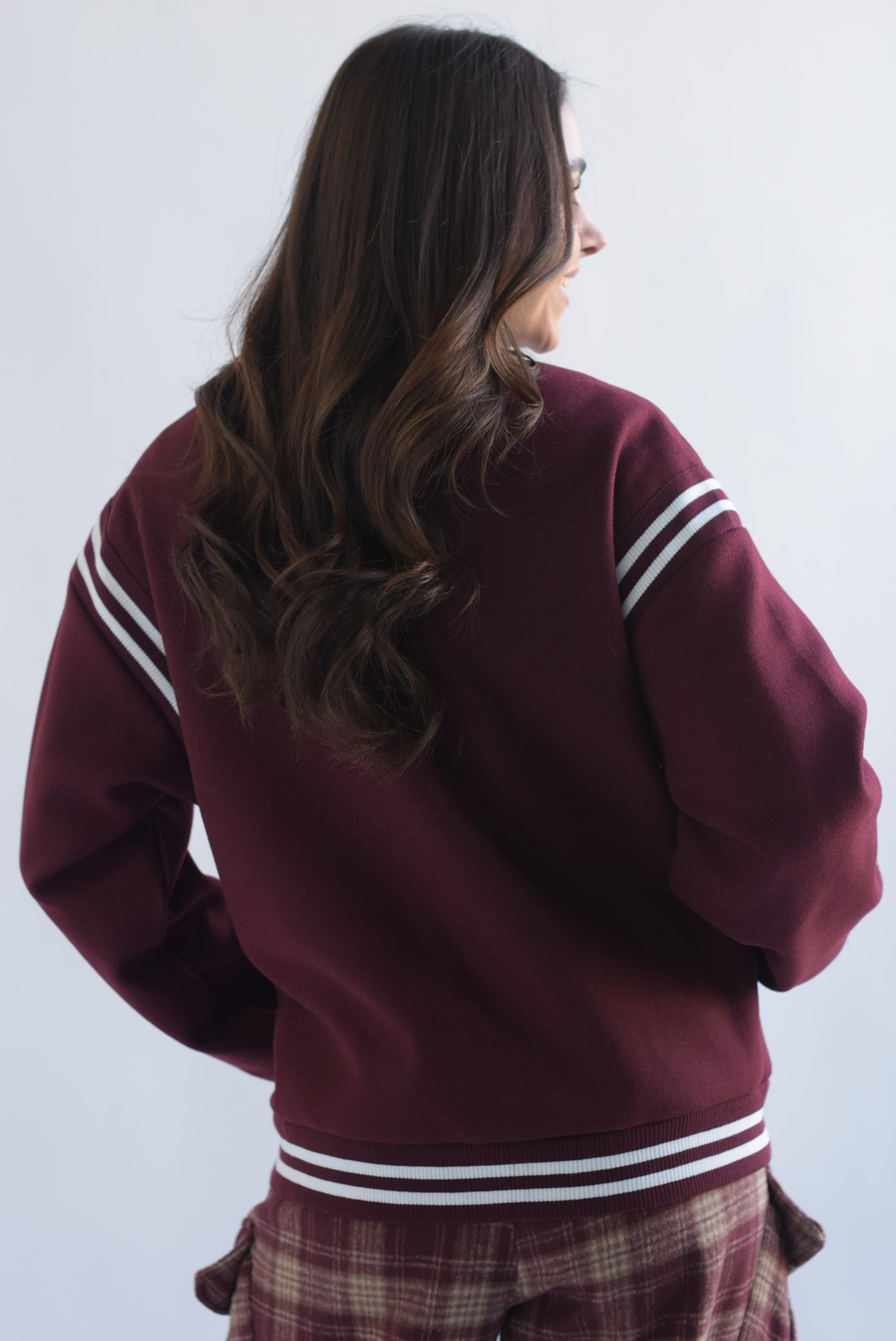 Chamarra bomber felpa track Vino