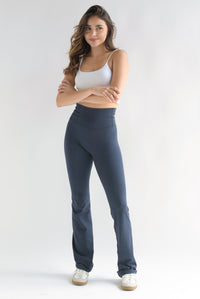 Fashion Styled Pantalón flare pretina ancha deportivo Azul Marino