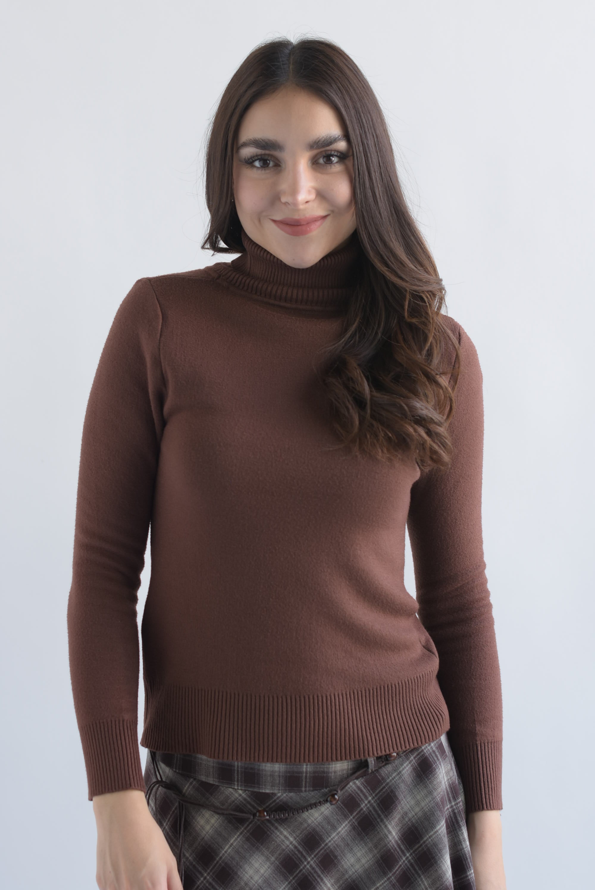Sweater térmico cuello alto Café