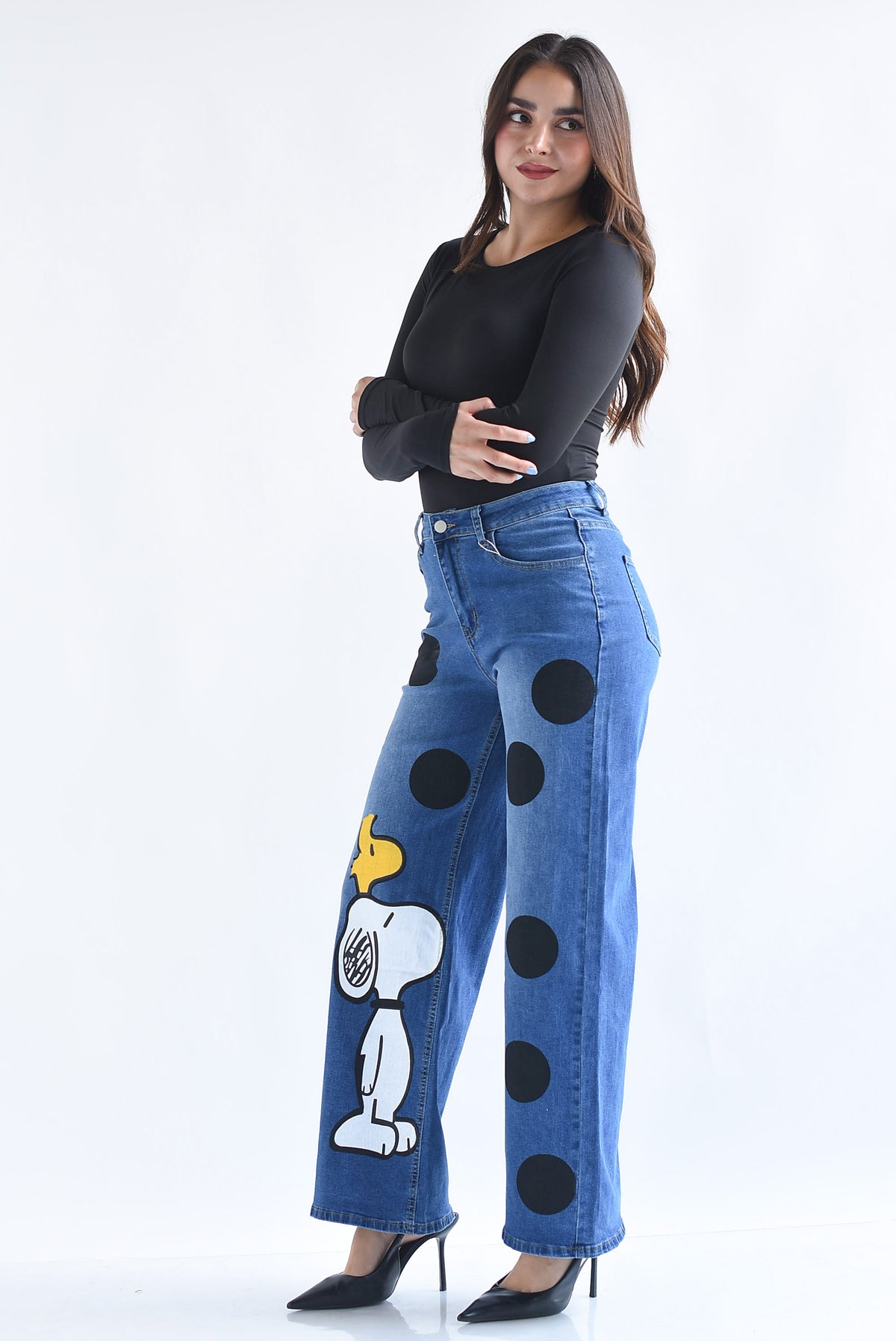 Jeans SNOOPY polka dots chunky