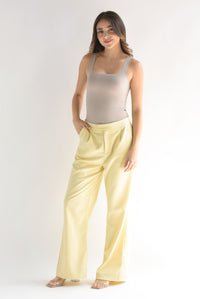Fashion Styled Pantalón de vestir Amarillo Mantequilla