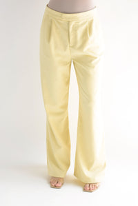 Fashion Styled Pantalón de vestir Amarillo Mantequilla