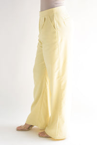 Fashion Styled Pantalón de vestir Amarillo Mantequilla