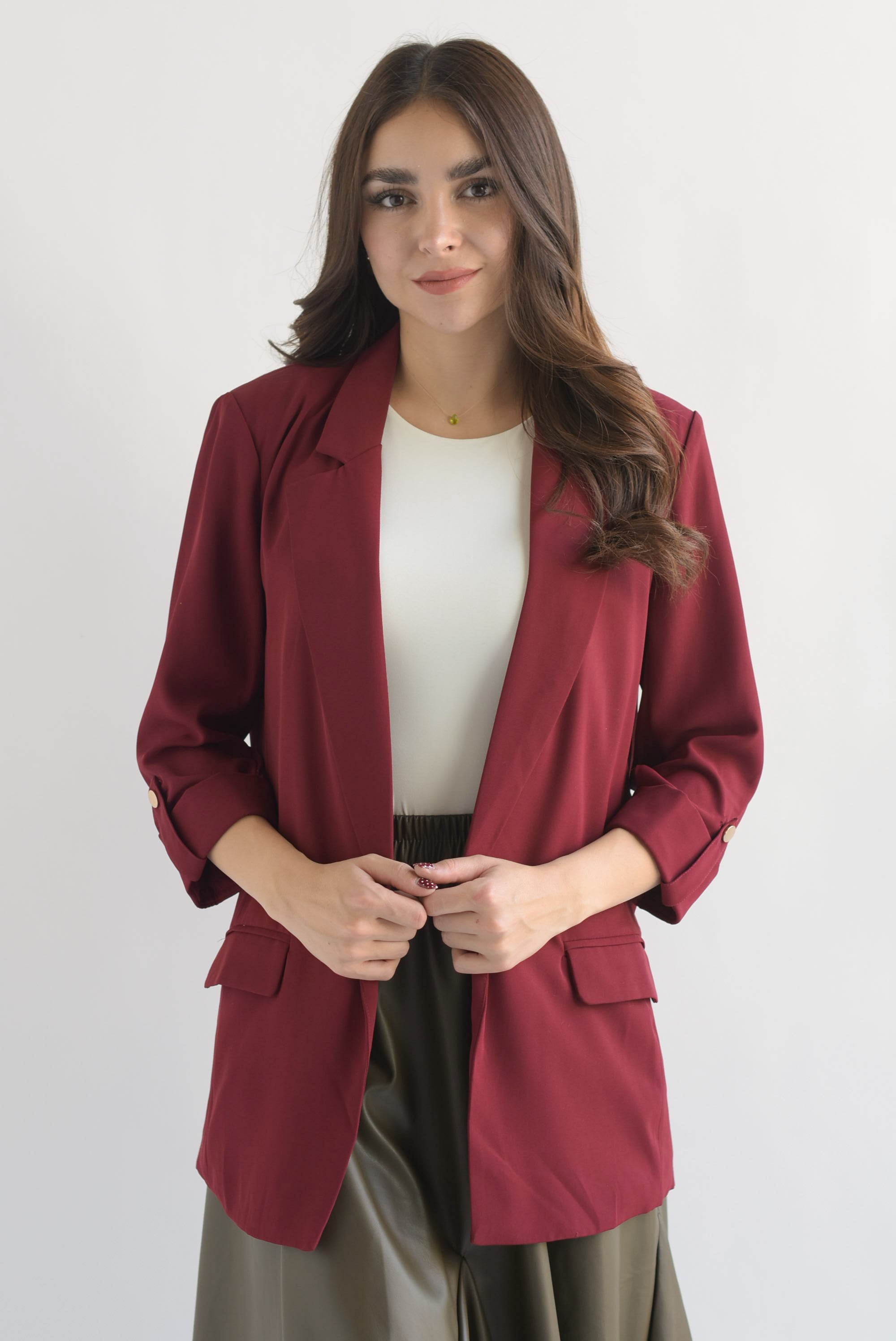 Blazer solapa manga 3/4 con botón