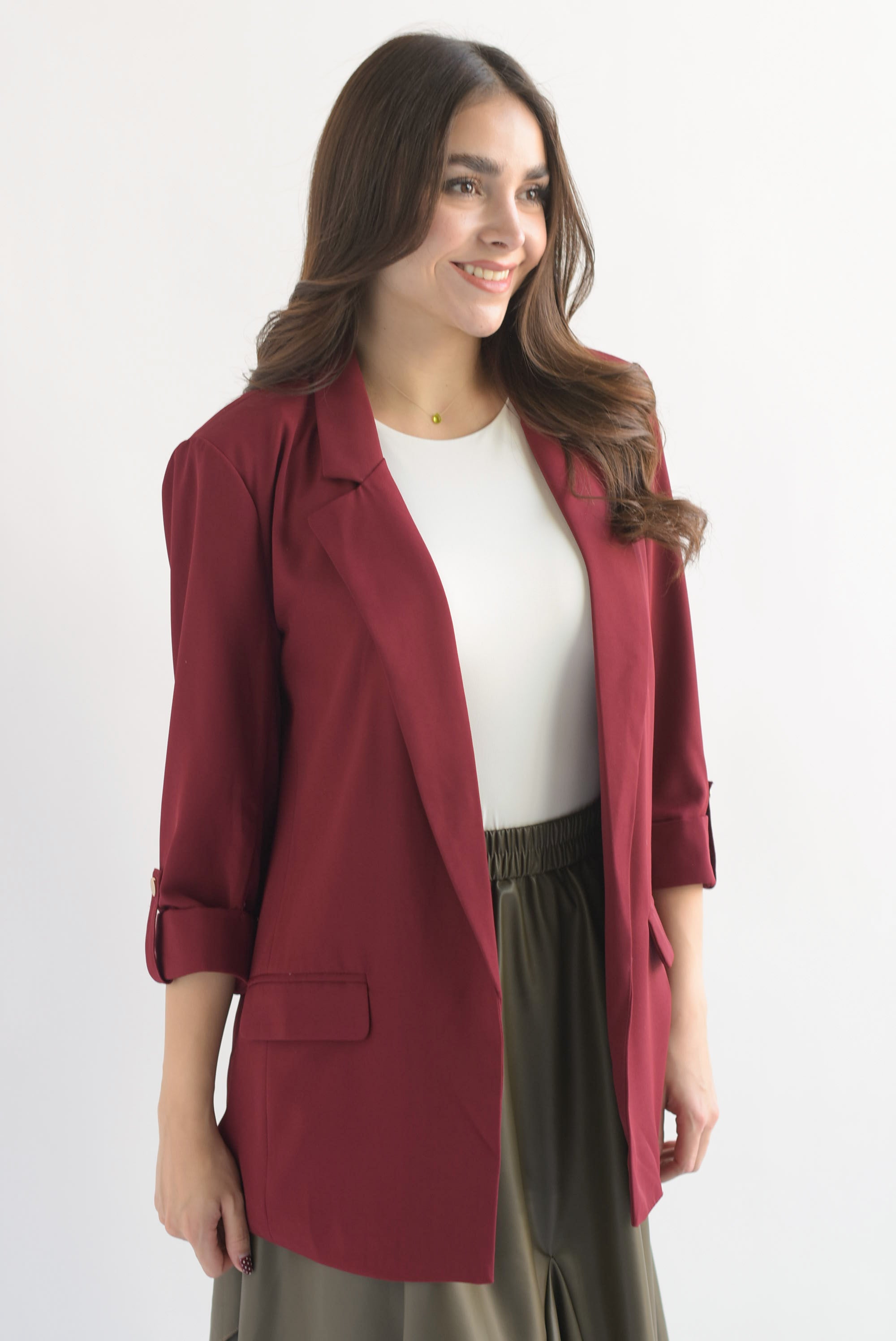 Blazer solapa manga 3/4 con botón