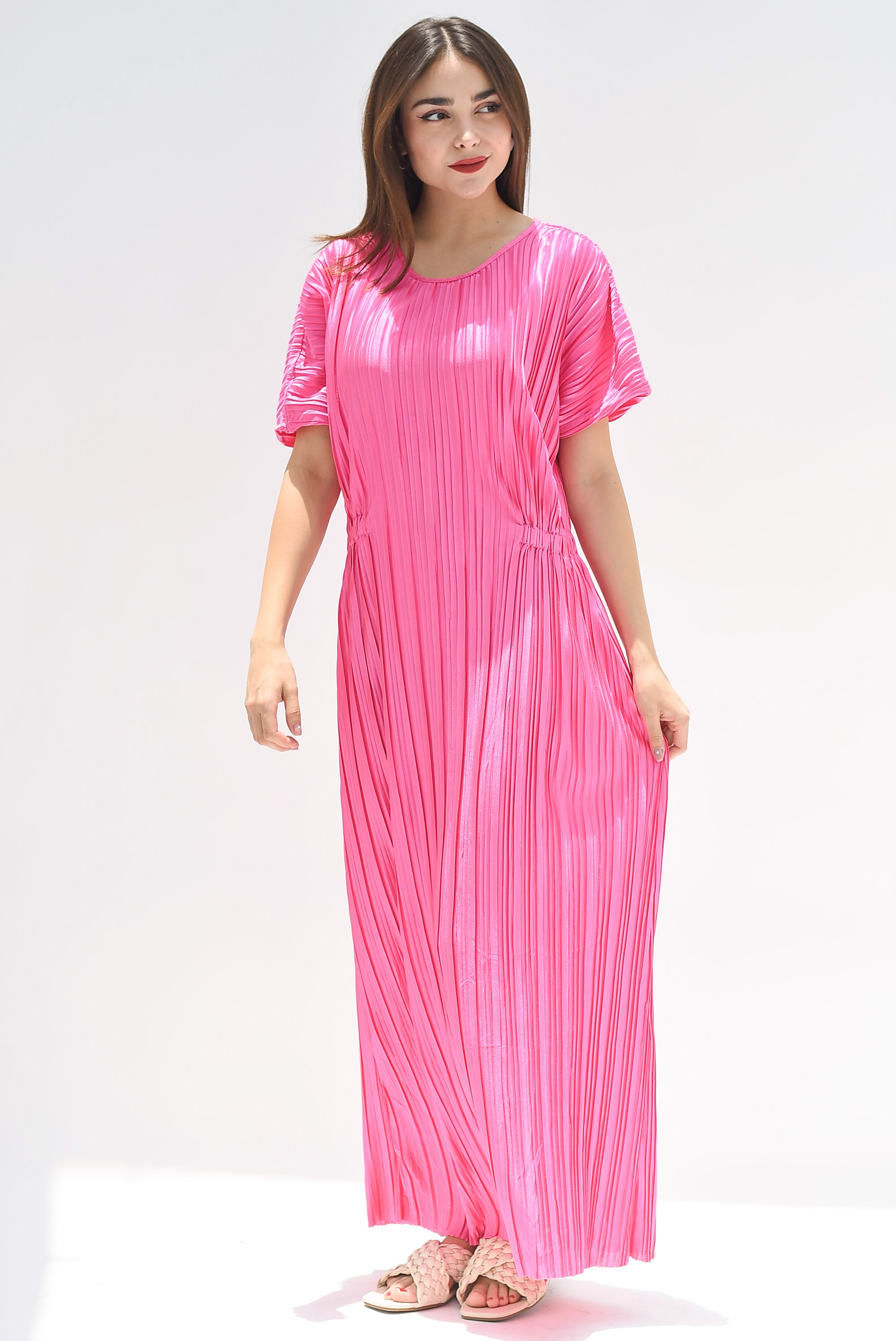 Vestido largo plisado Fiusha