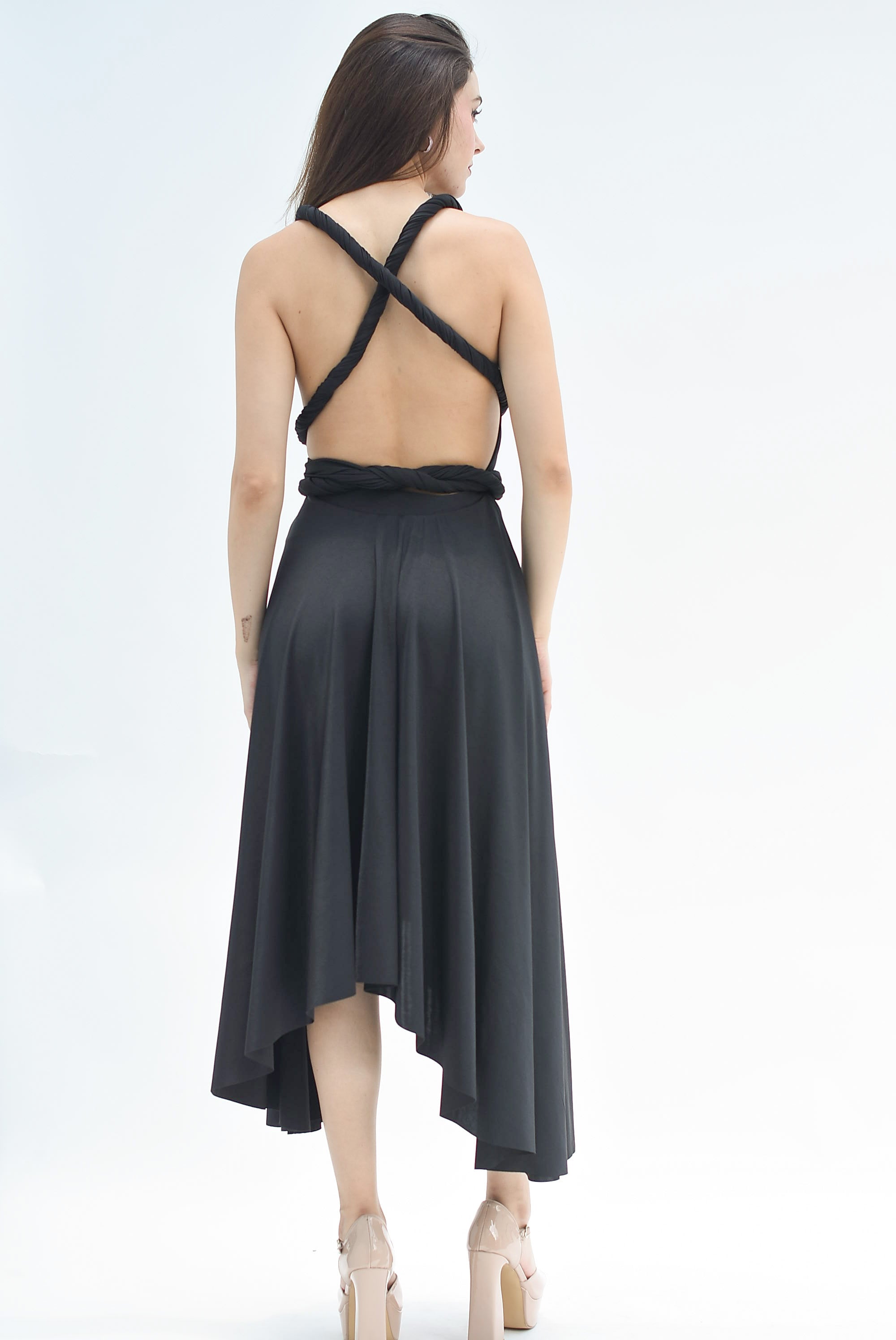 Vestido asimétrico Multiformes Negro