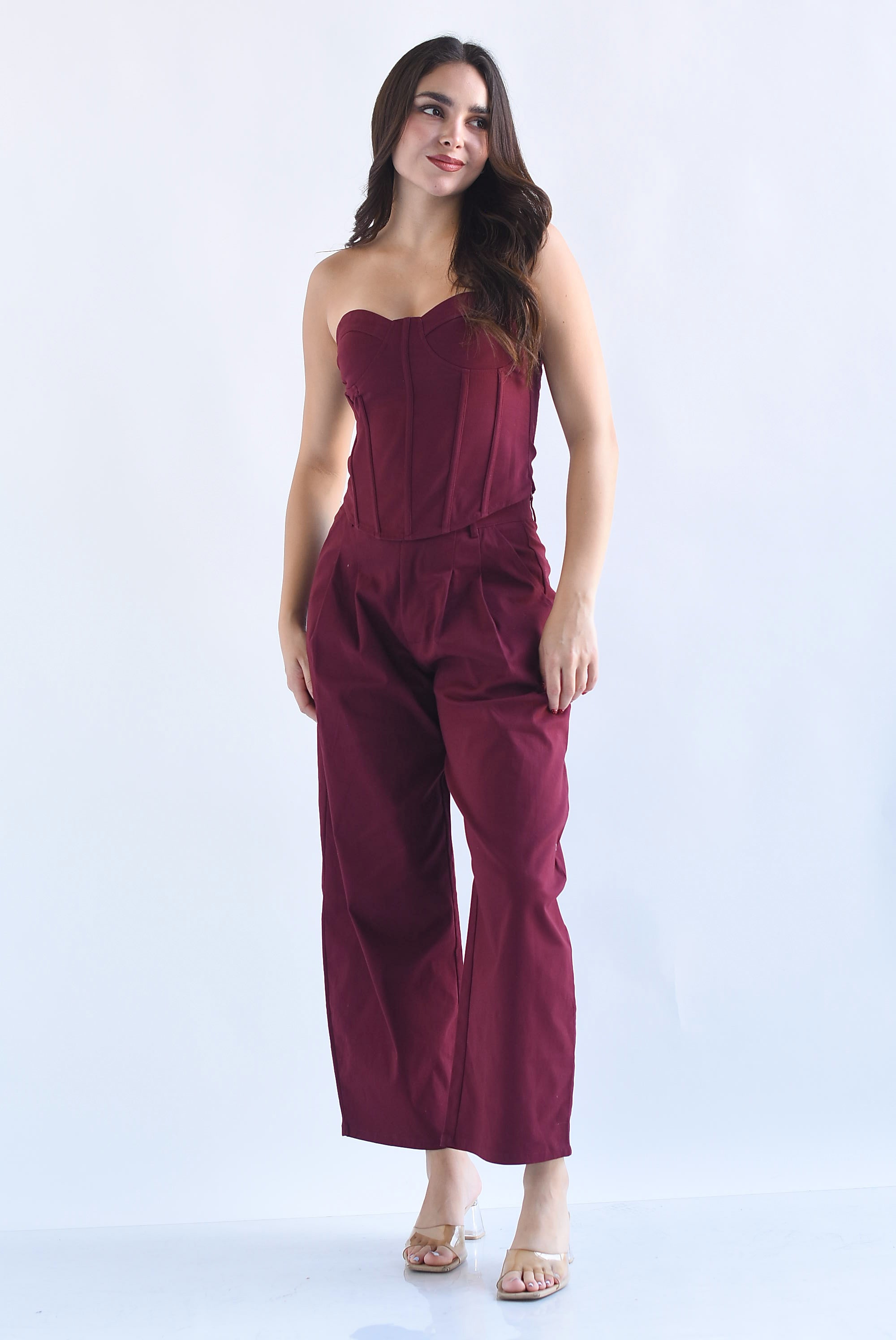 Set Pantalón barrel y Top corset Denim