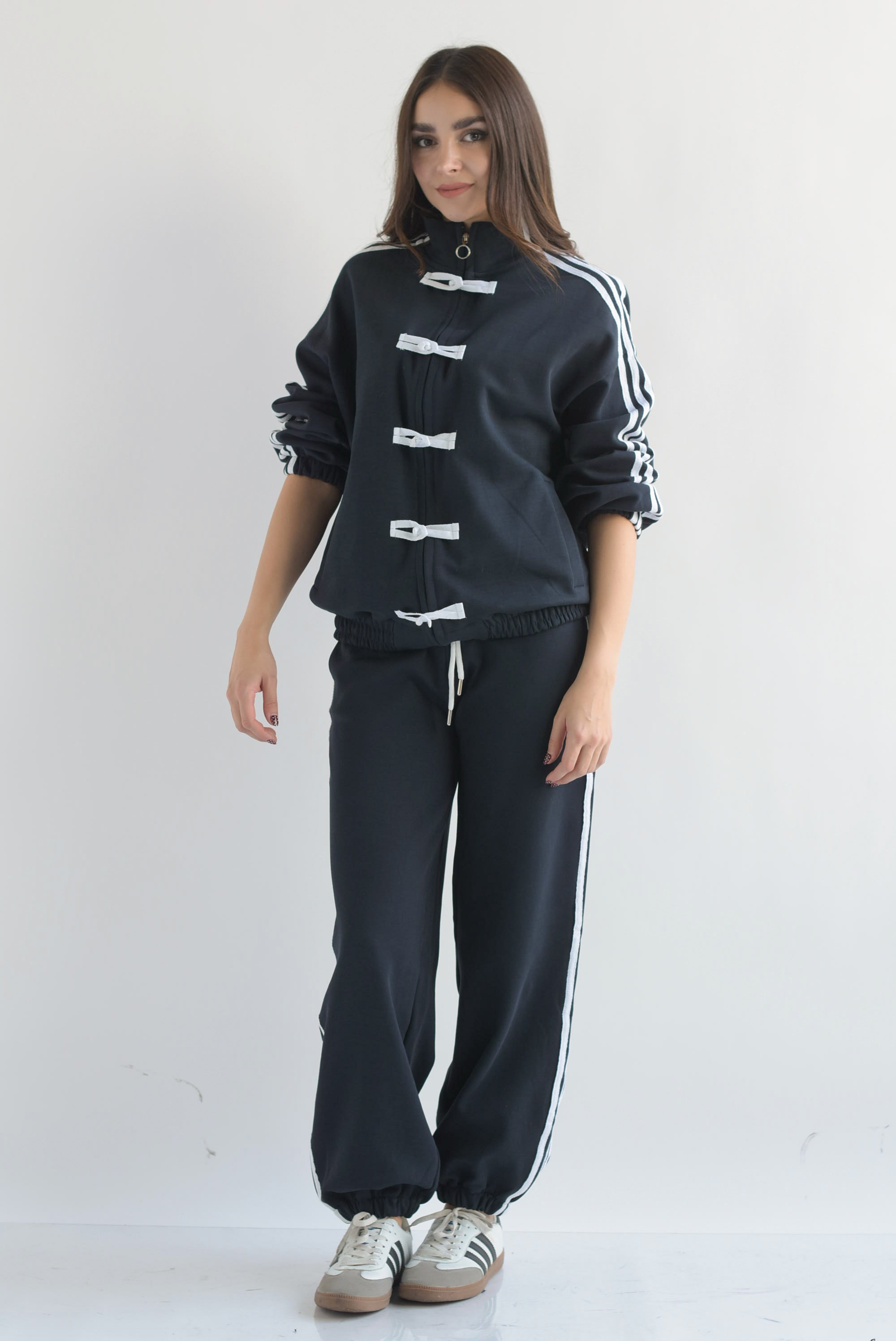 Set Pantalón y Chamarra lazos chinos track Azul Marino