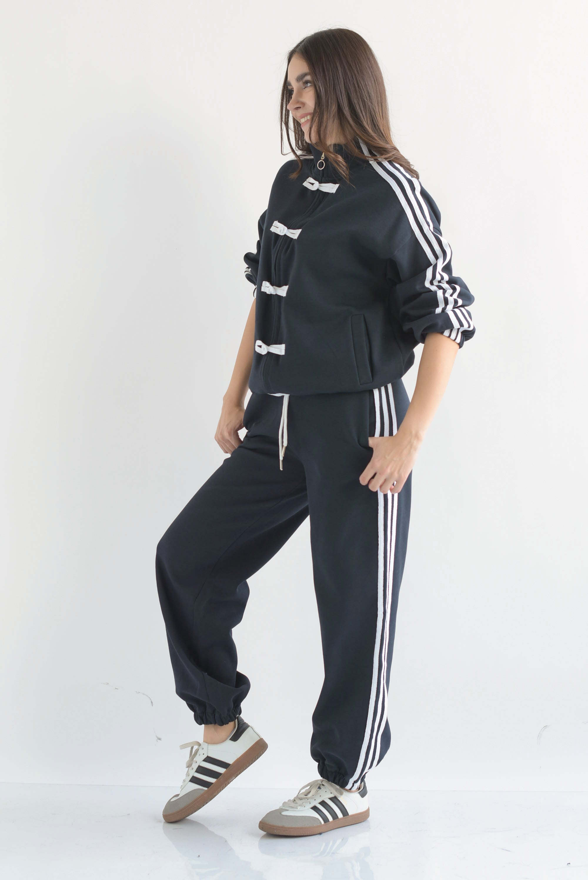 Set Pantalón y Chamarra lazos chinos track Azul Marino