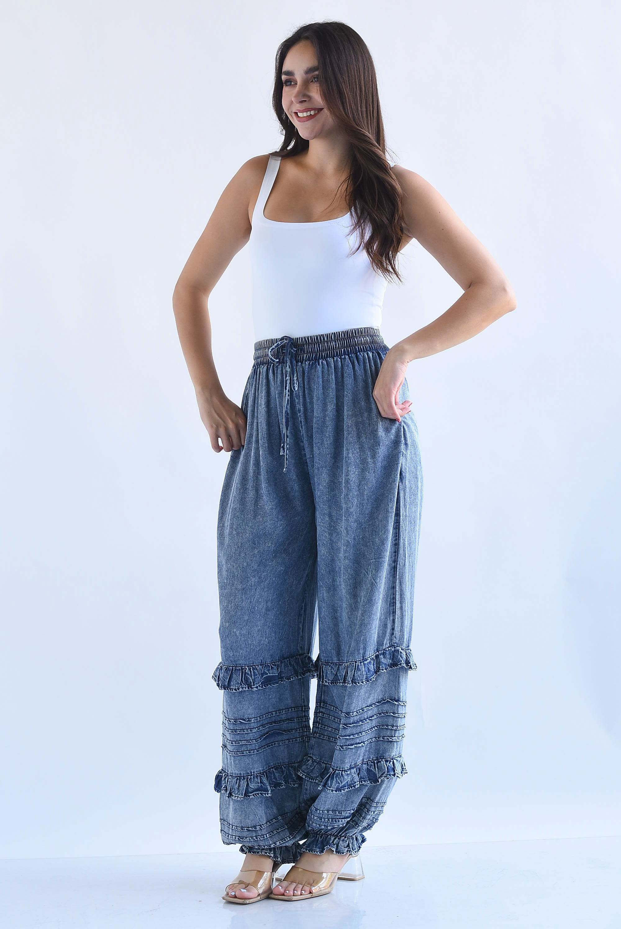 Pantalón bloomers fake Denim