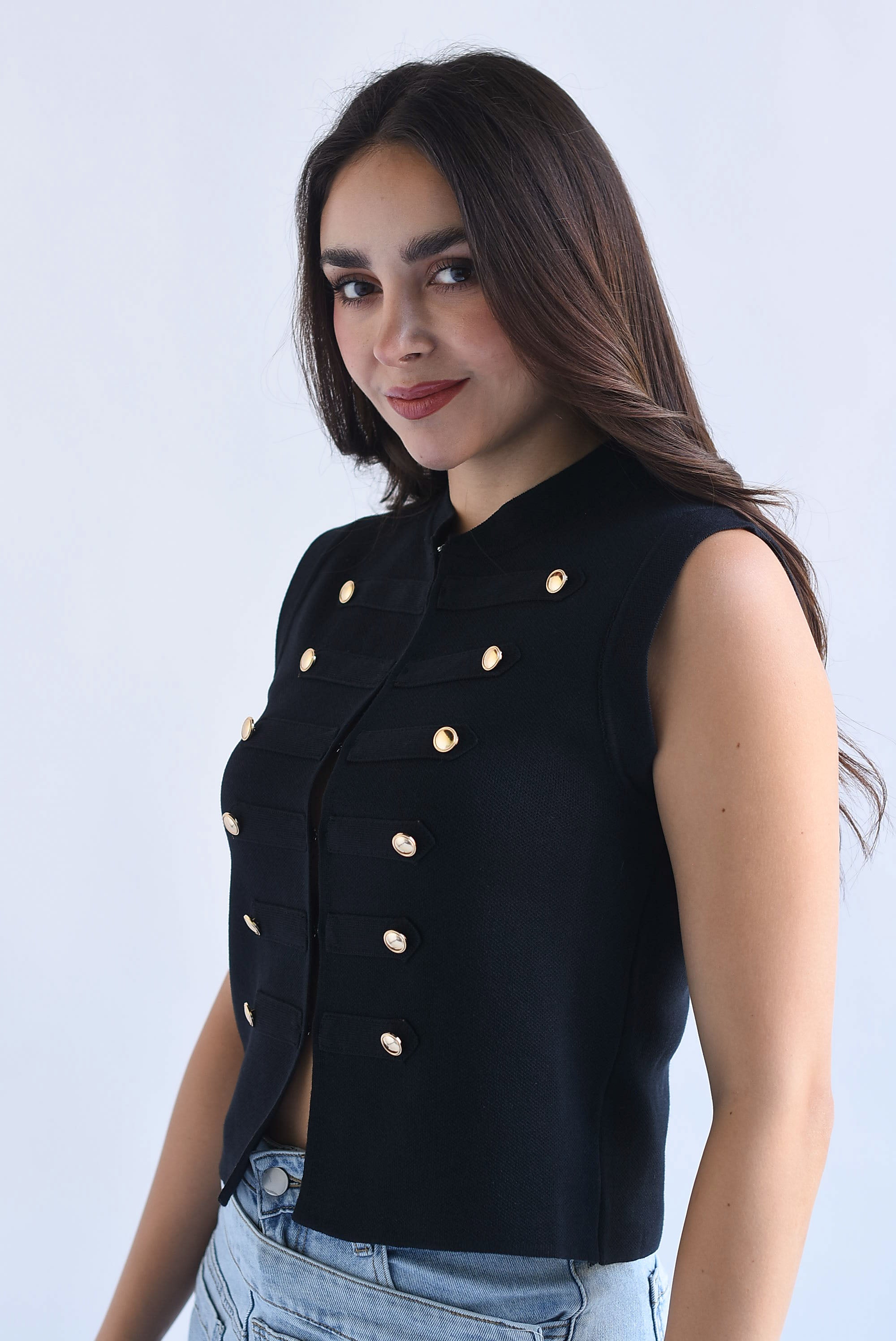 Blusa punto tipo chaleco militar