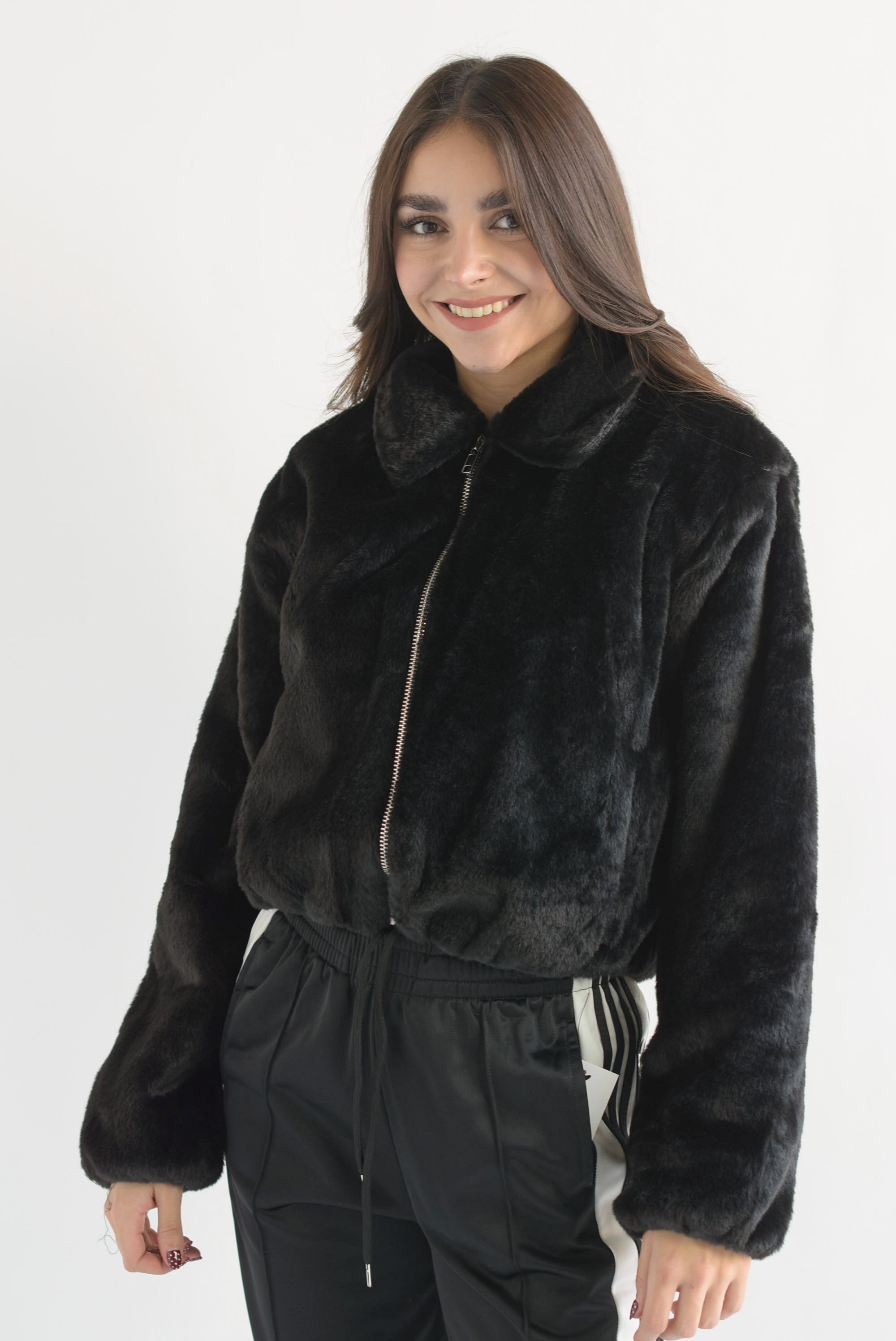 Chamarra bomber fur Negro