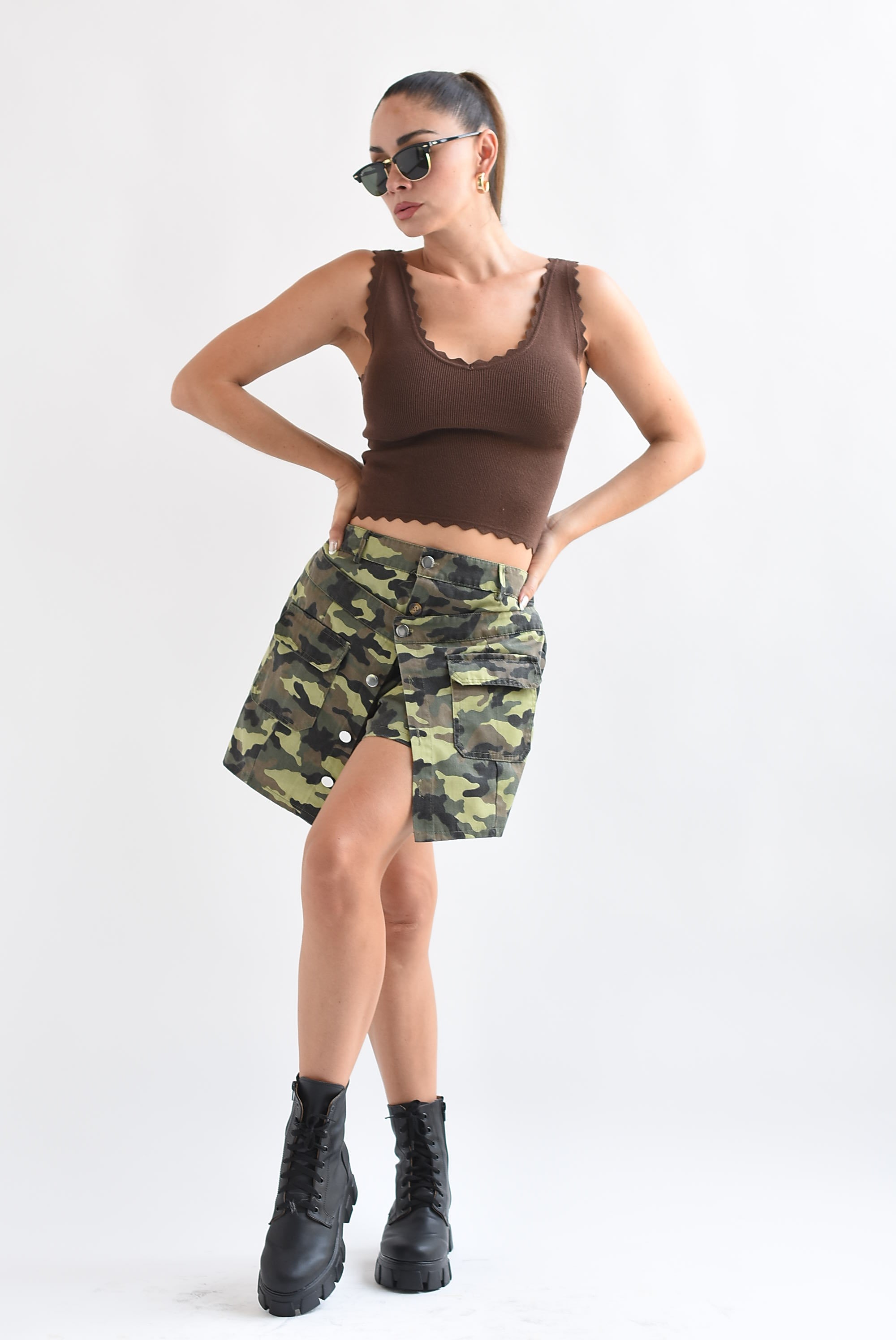 Skort camuflaje Verde Sage