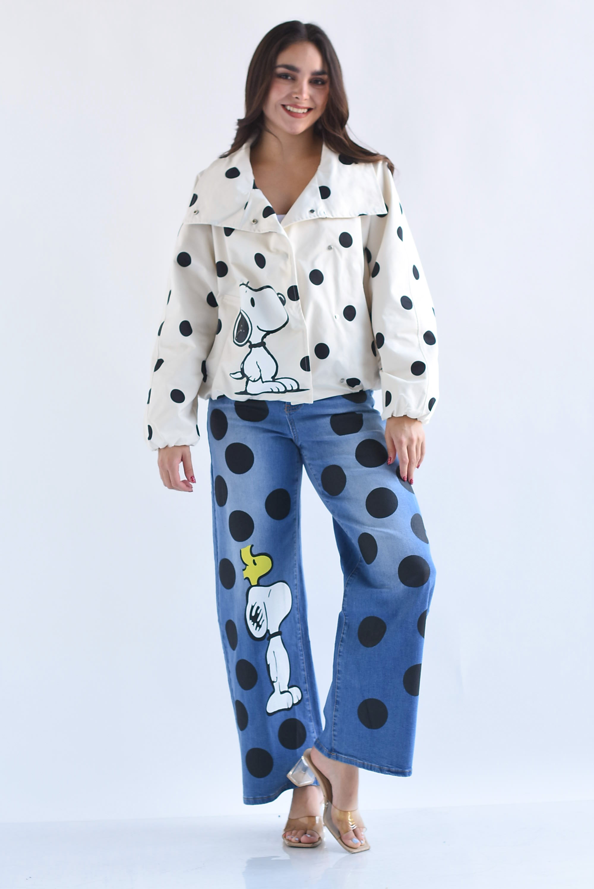 Chamarra impermeable SNOOPY polka dots