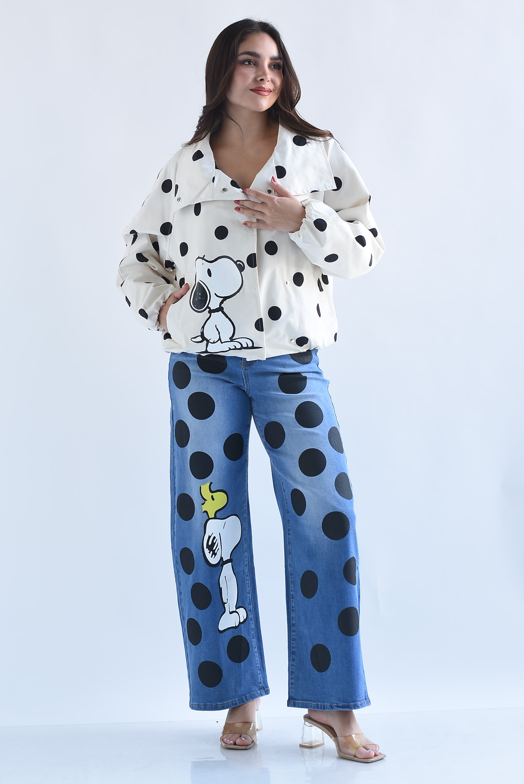 Chamarra impermeable SNOOPY polka dots