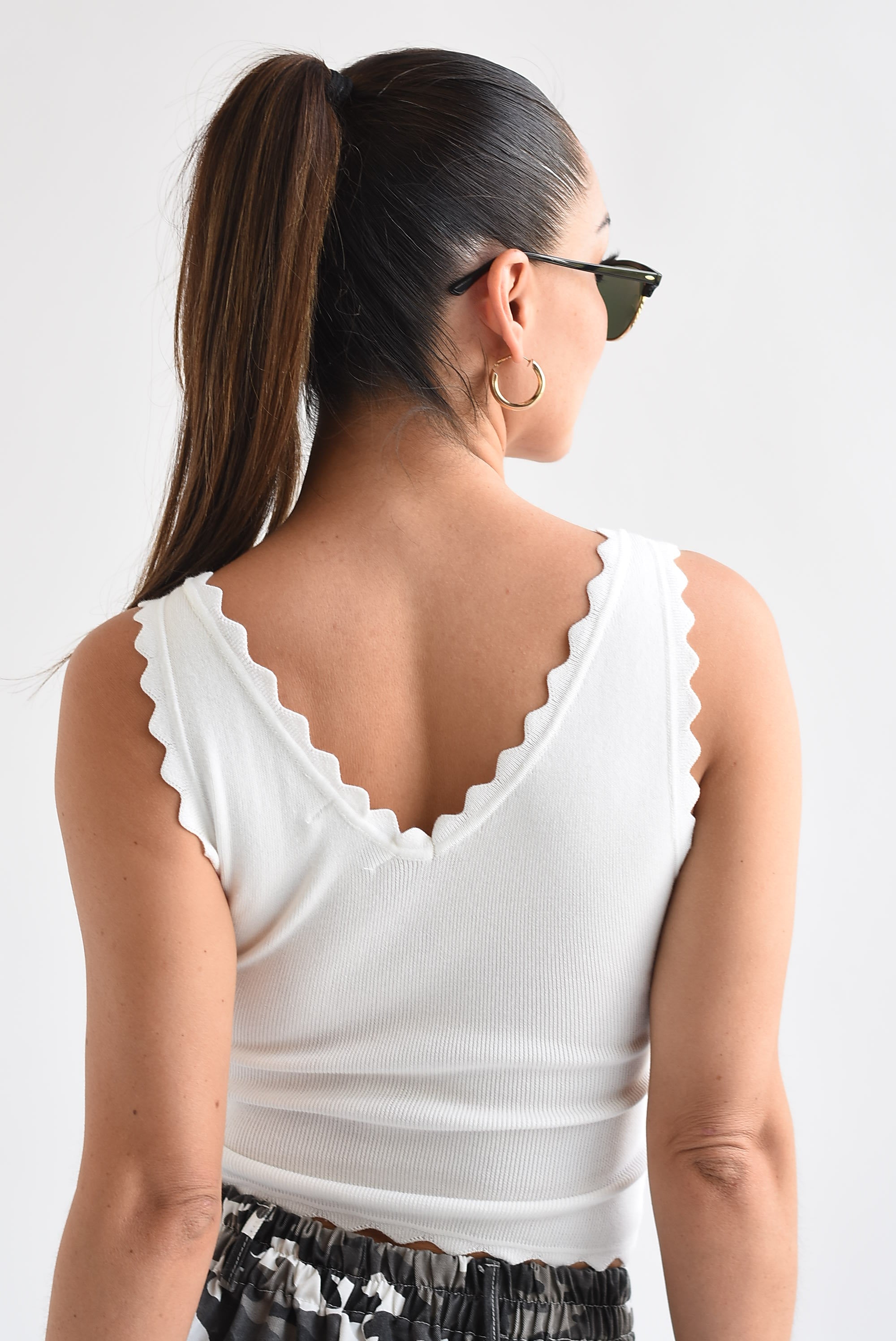 Blusa punto ondas Blanco