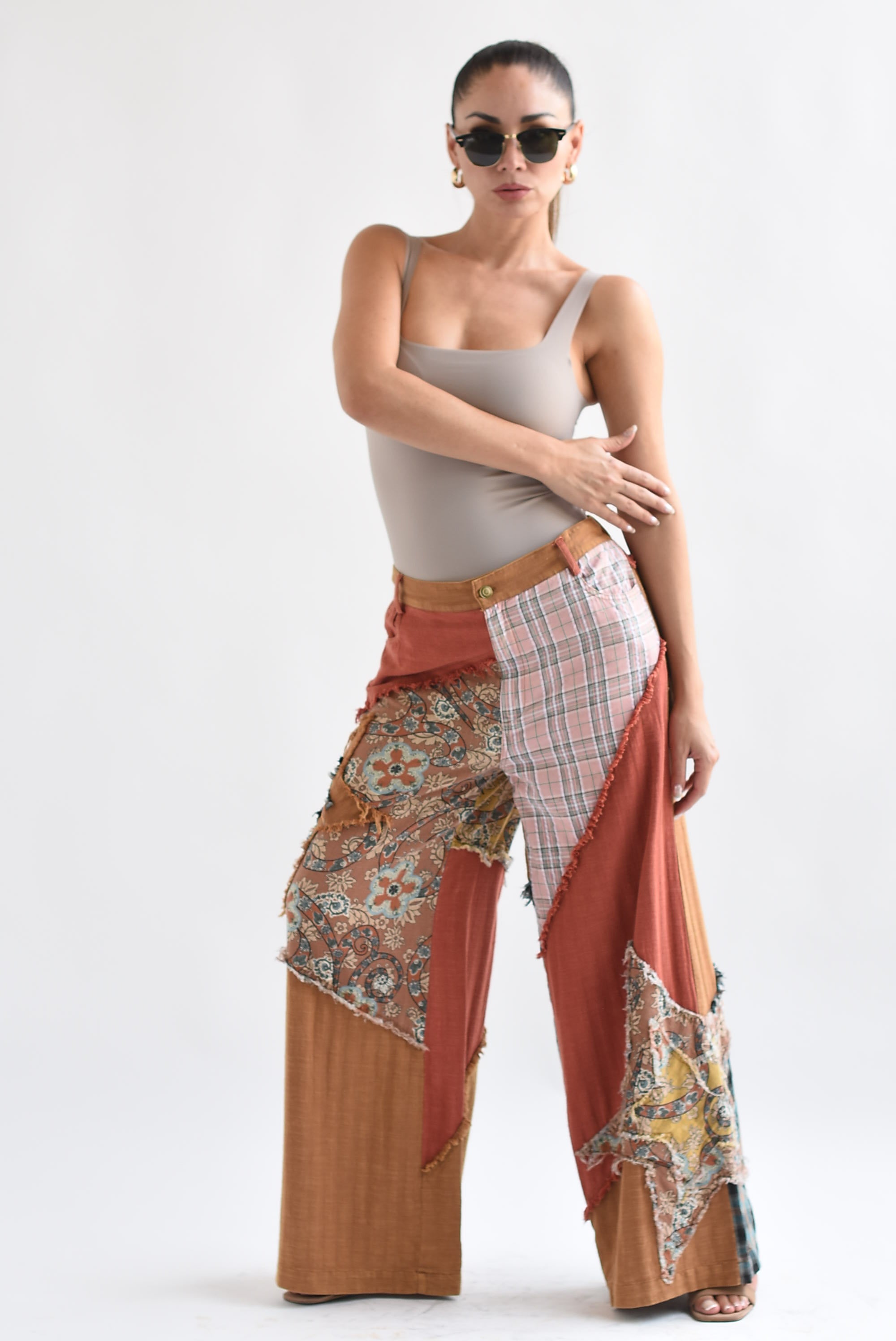 Pantalón patchwork Terracota