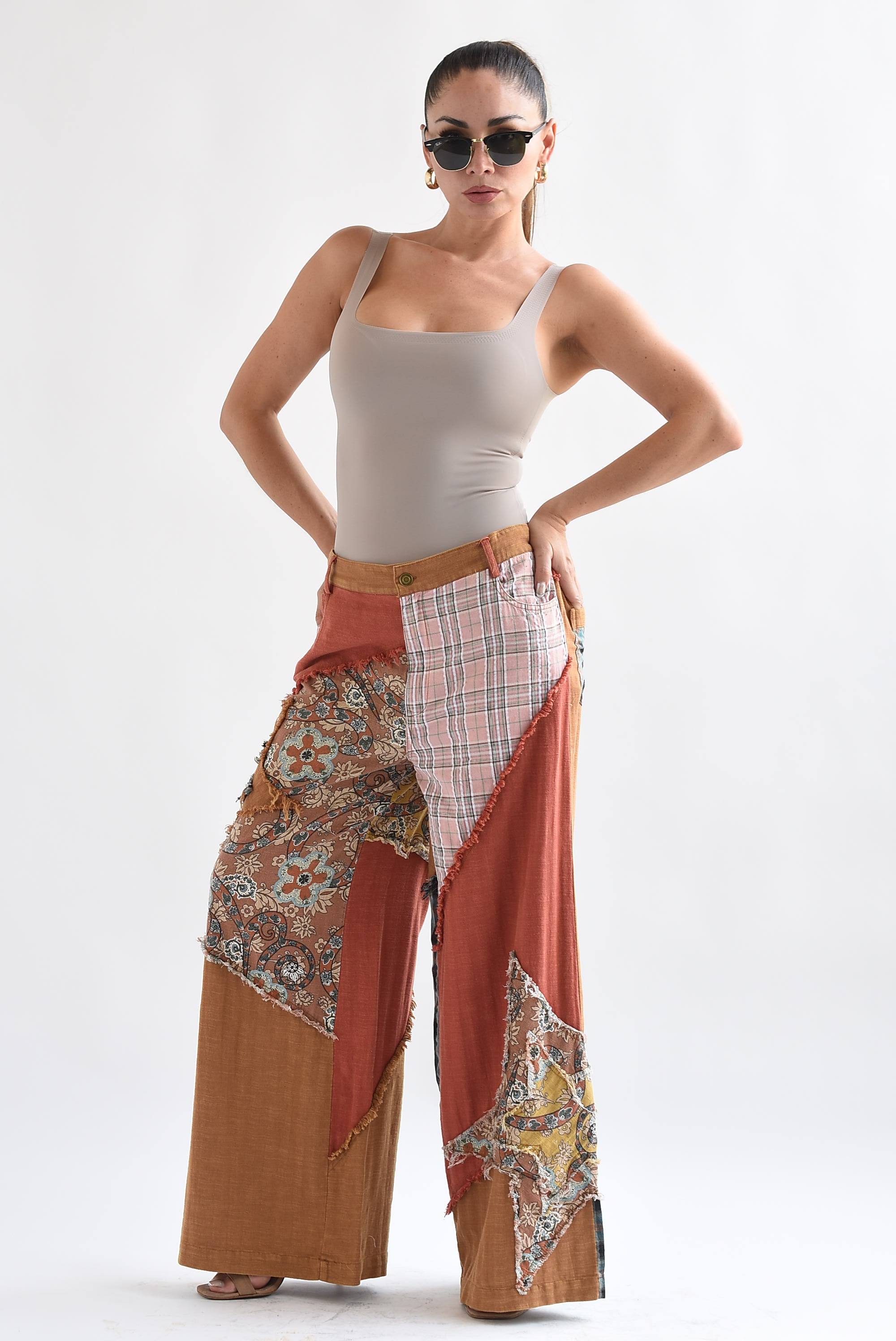 Pantalón patchwork Terracota