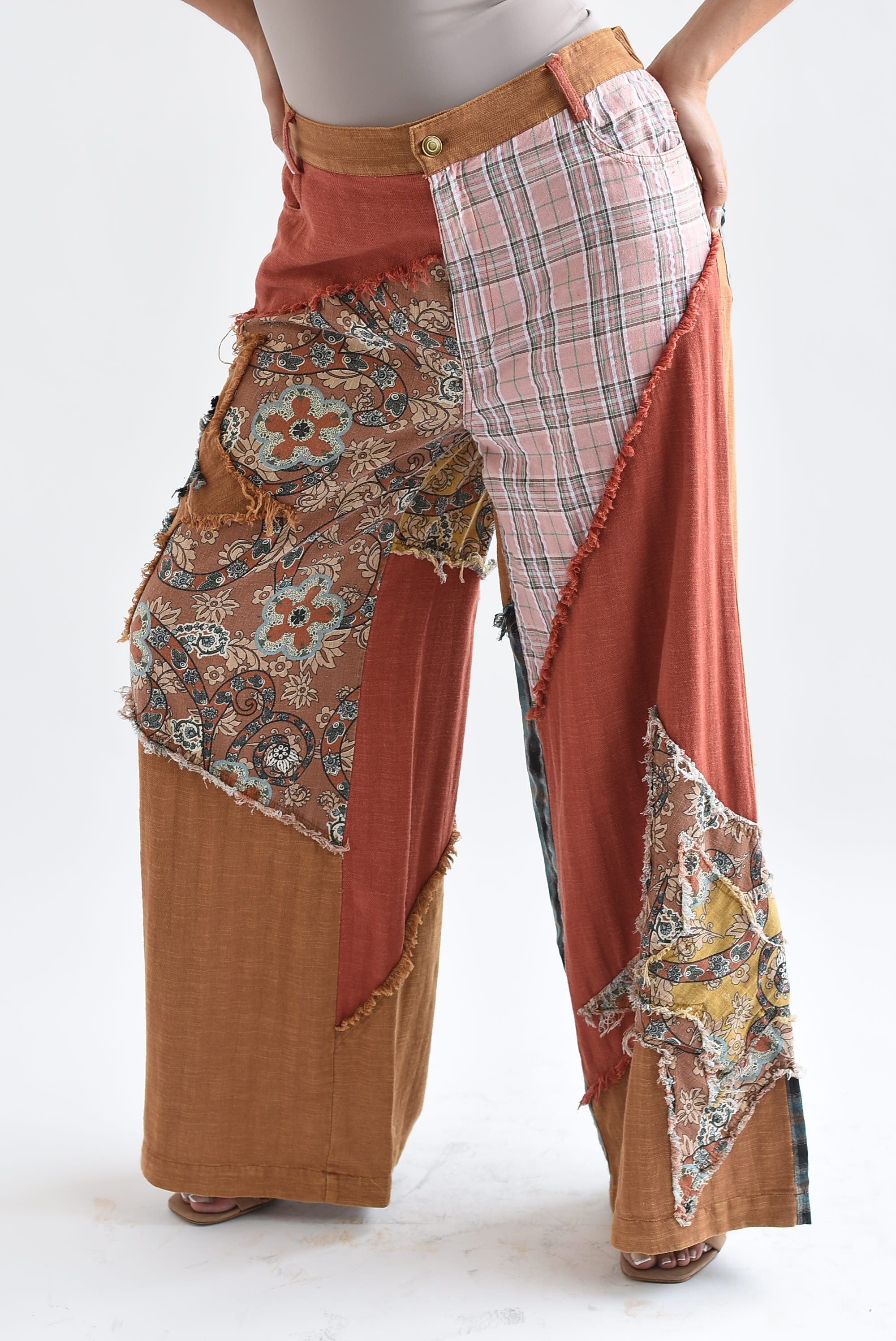 Pantalón patchwork Terracota