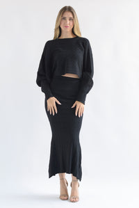 Fashion Styled Set Falda y Sweater punto ochos Negro